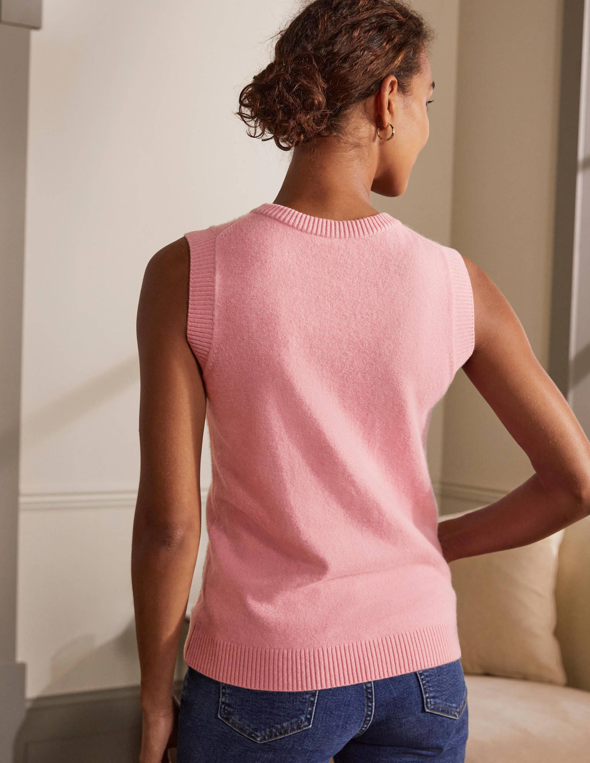 Cashmere Knitted Tank Top-Formica Pink - Image 3