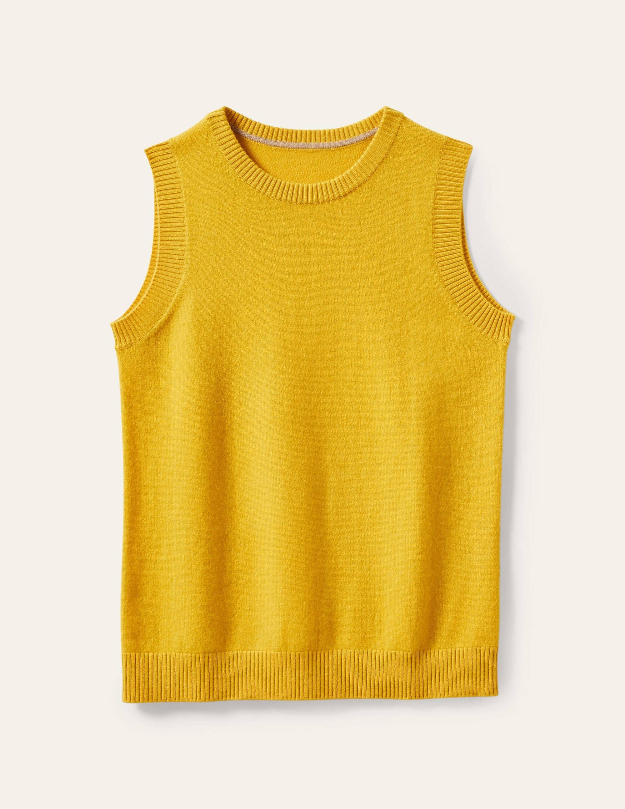 Cashmere Knitted Tank Top-Citrine Yellow - Image 5