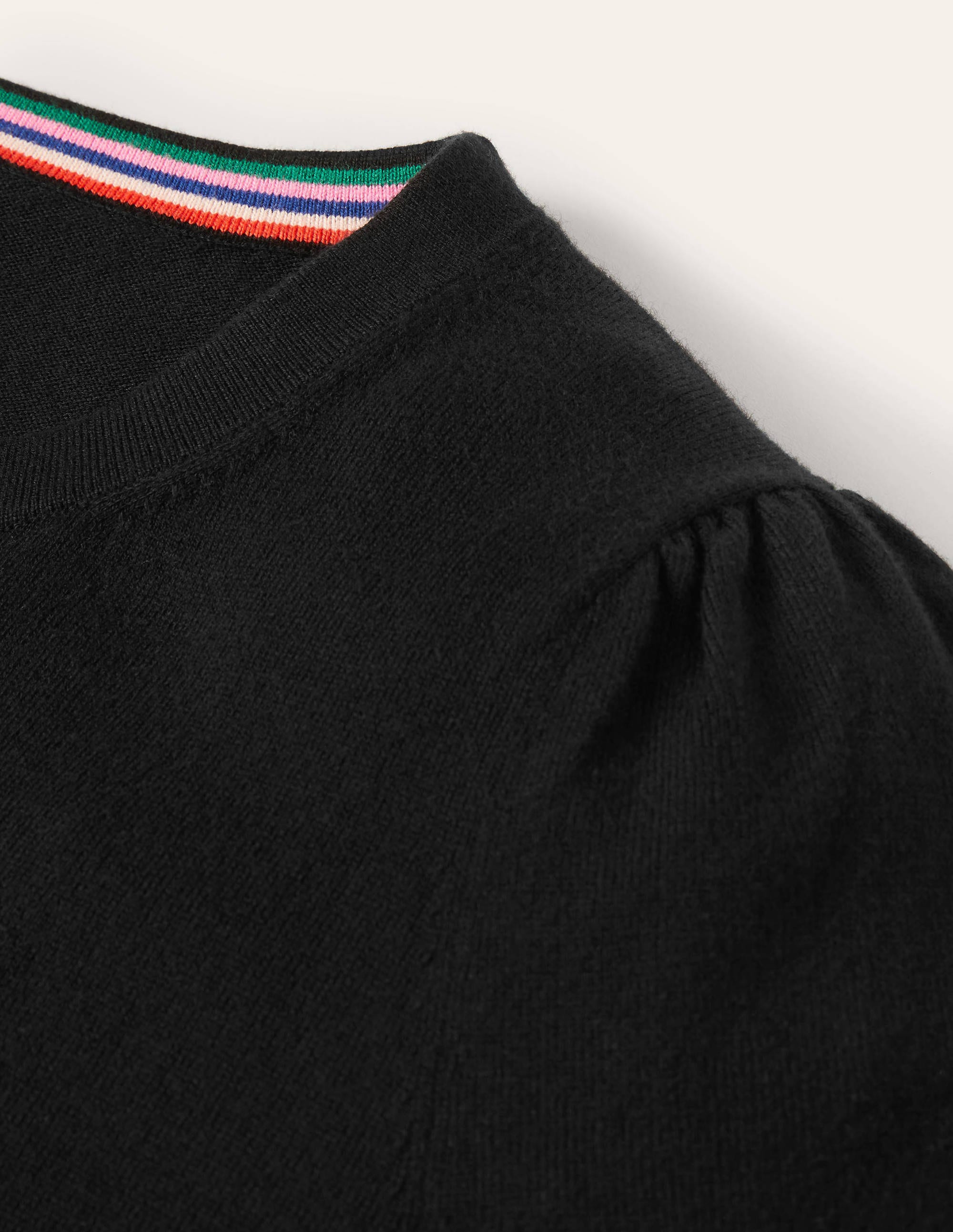 Cotton Crew Neck Jumper-Black - Image 10