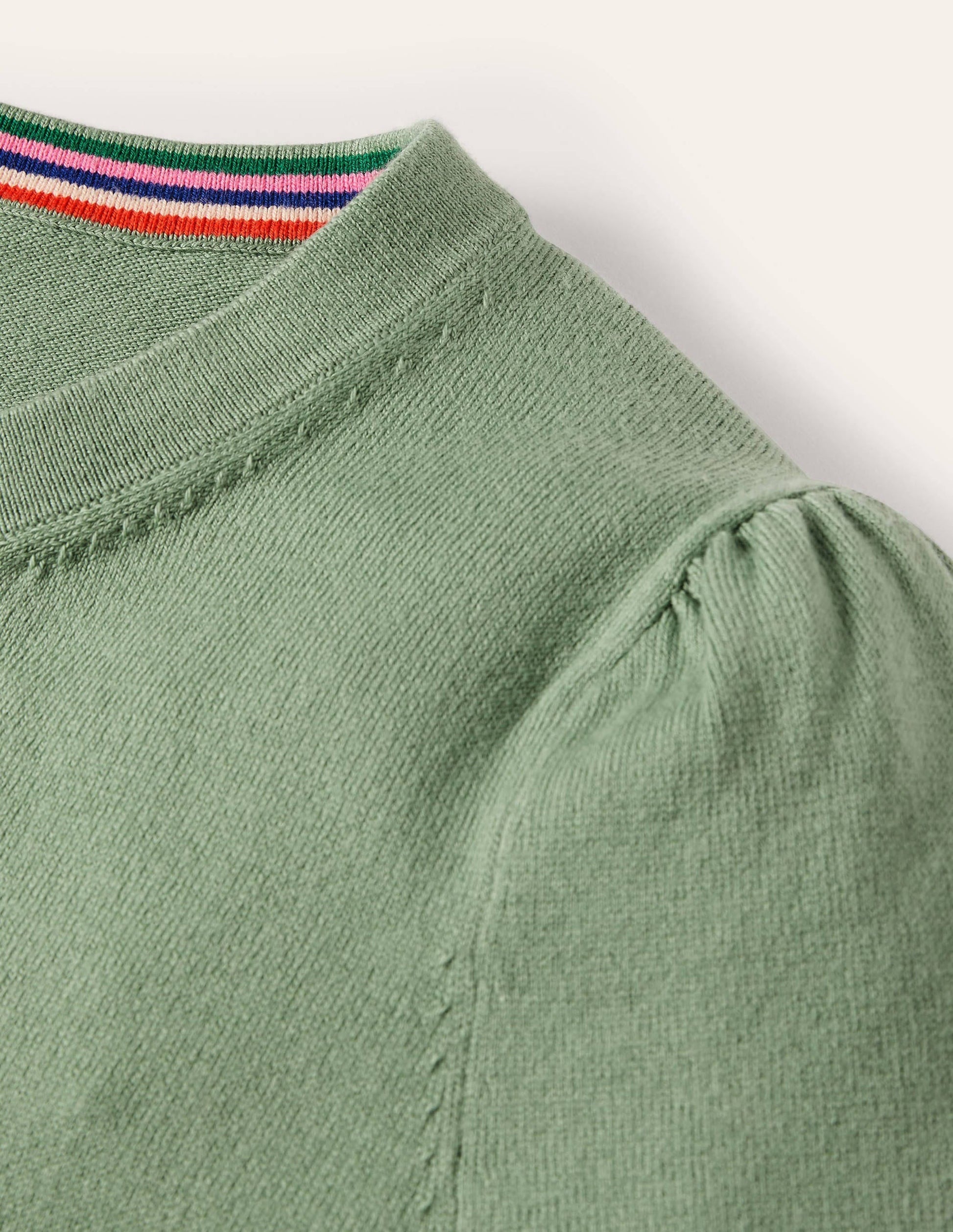 Cotton Crew Neck Jumper-Duck Egg-7