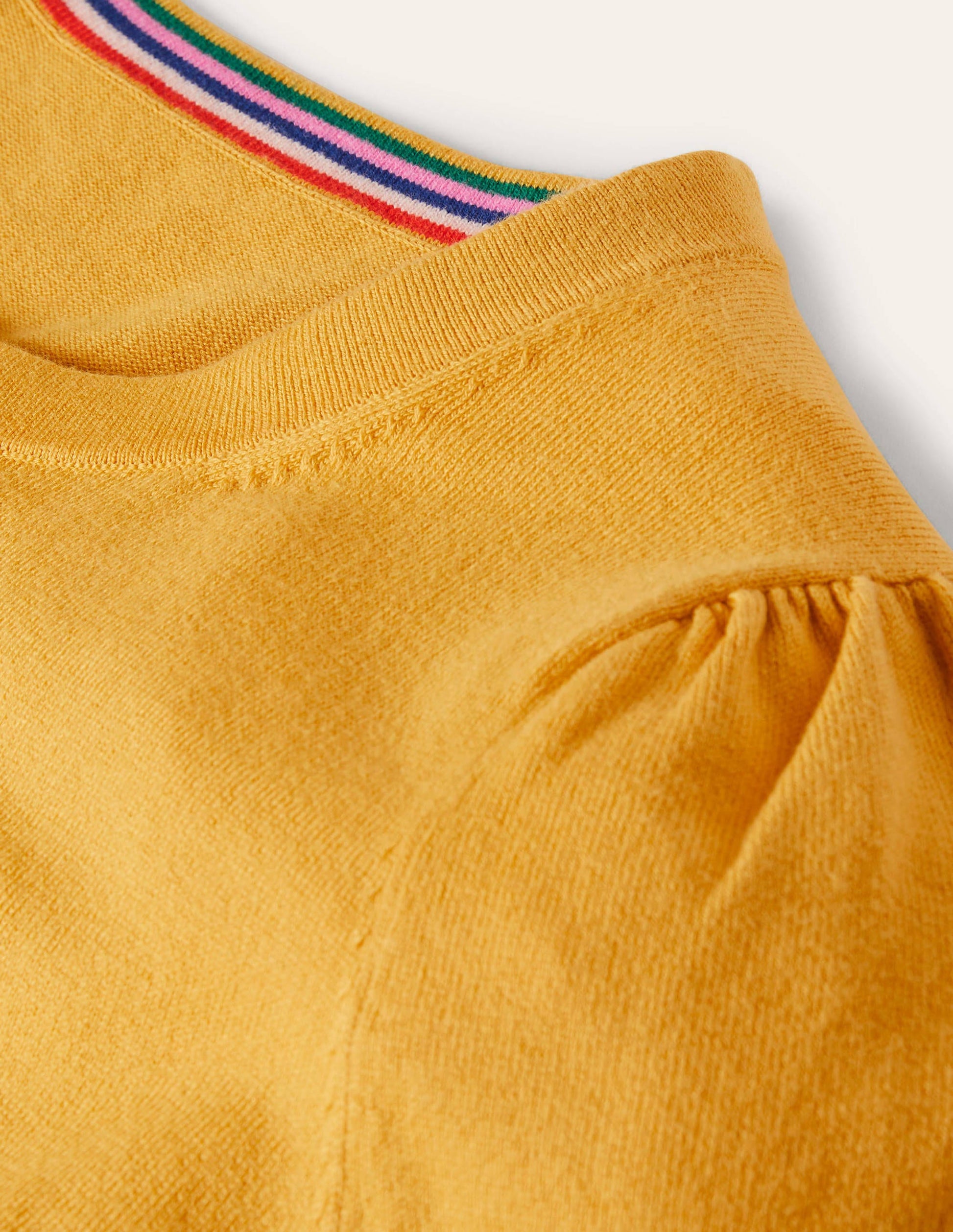 Cotton Crew Neck Jumper-Honey Gold-6