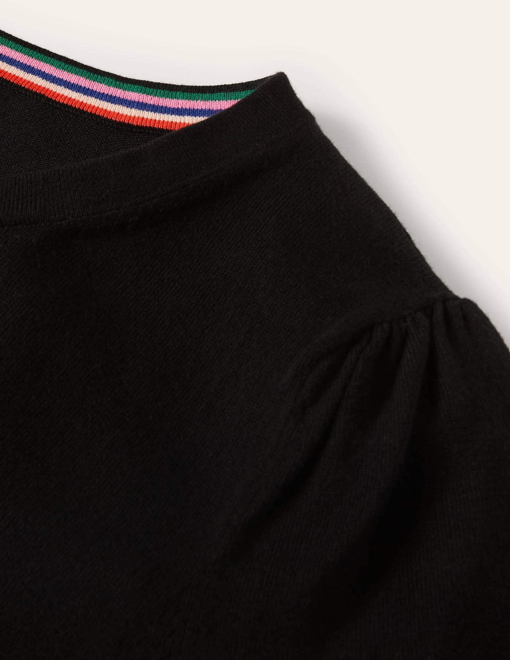Cotton Crew Neck Cardigan-Black-6