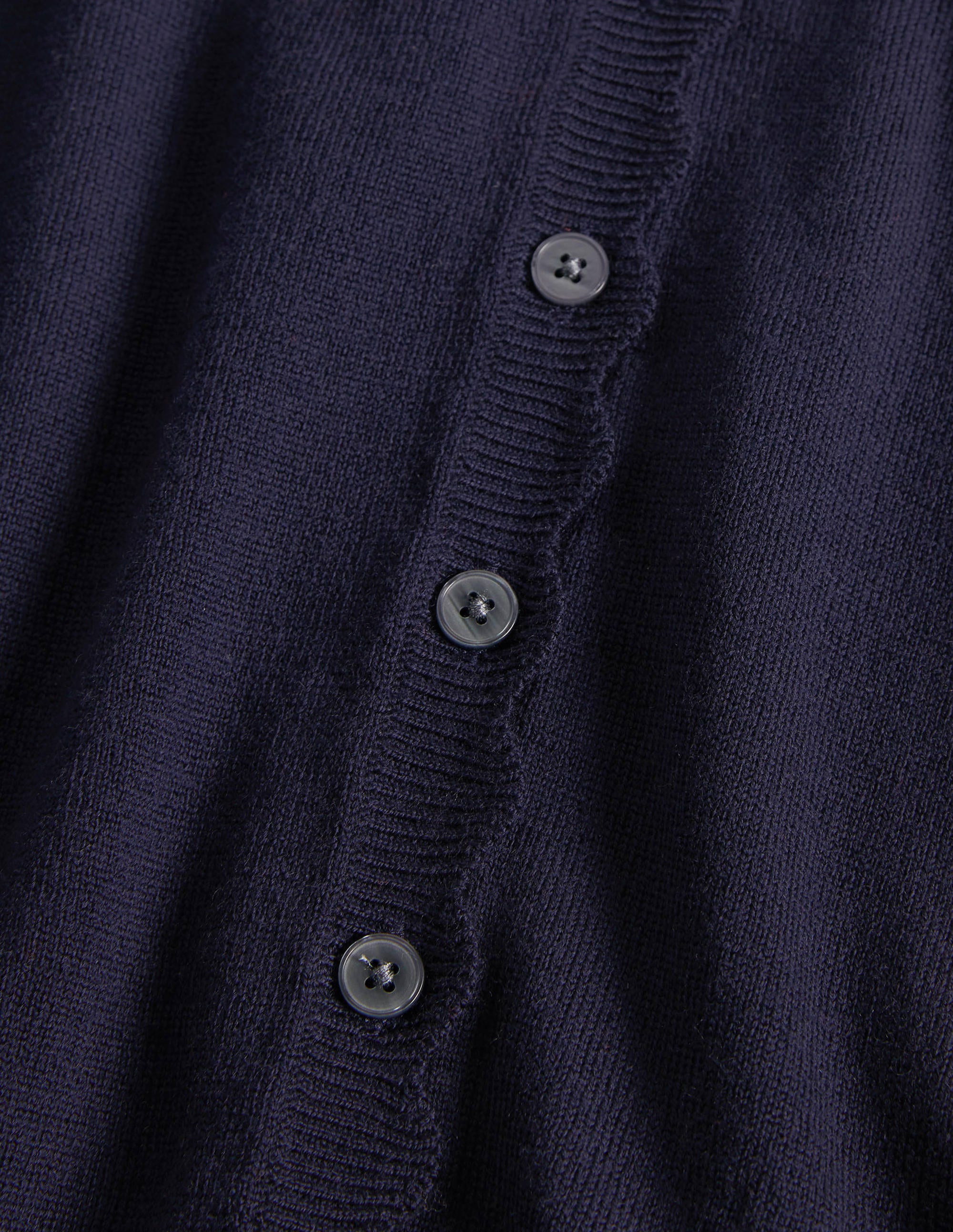 Merino Scallop Trim Cardigan-Navy - Image 6