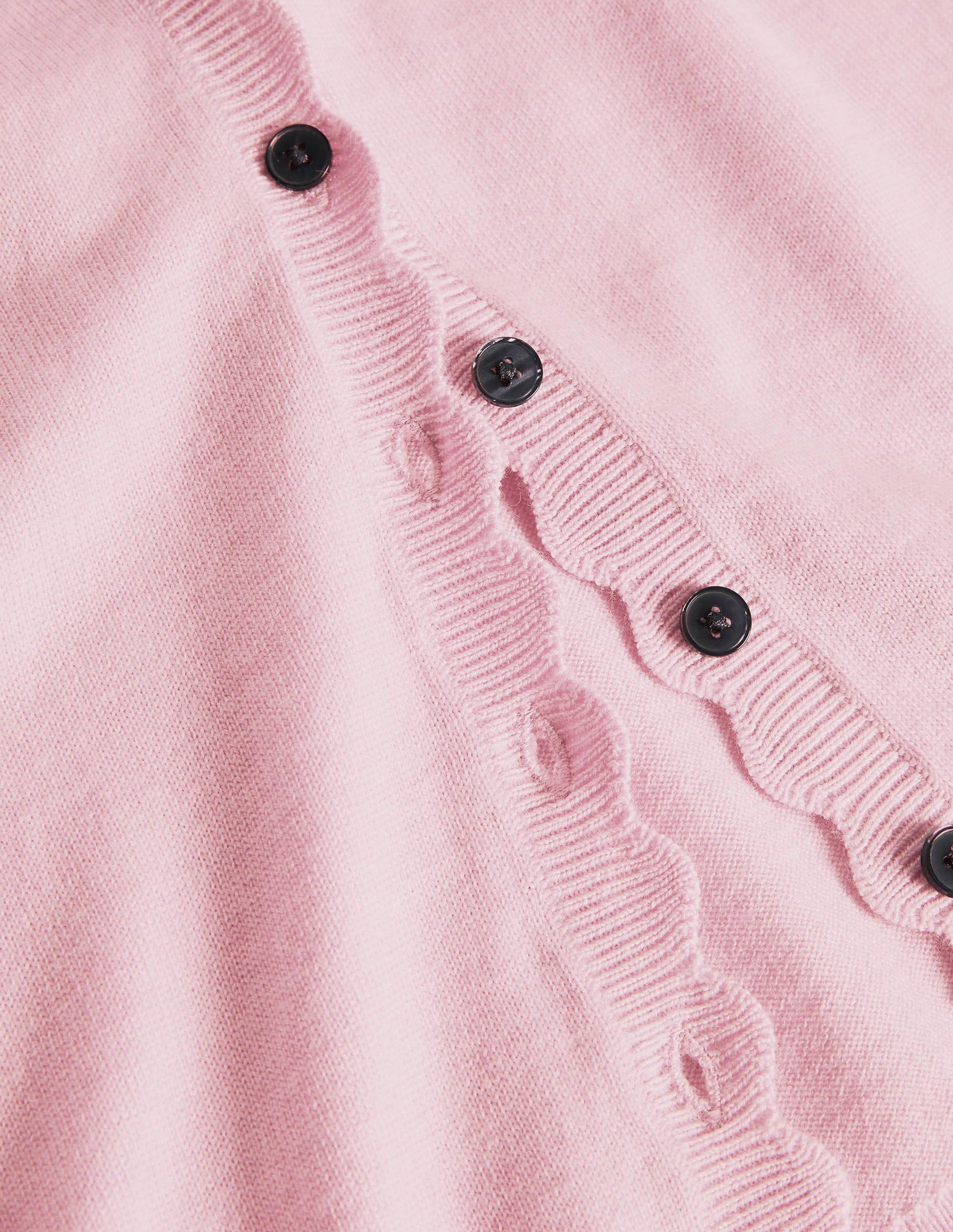 Merino Scallop Trim Cardigan-Coconut Ice-7
