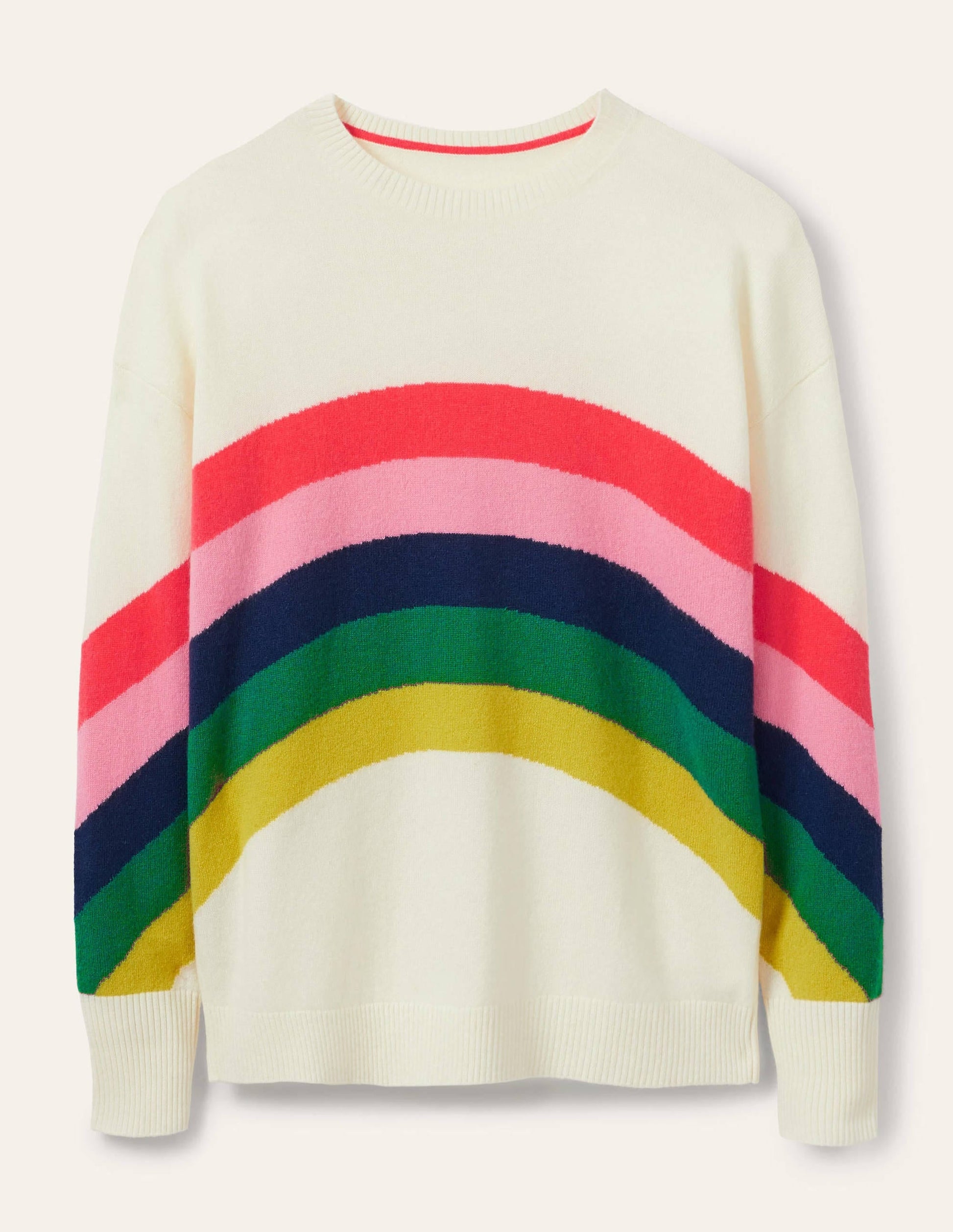 Margot Cashmere Jumper-Ivory/Rainbow Stripe-6