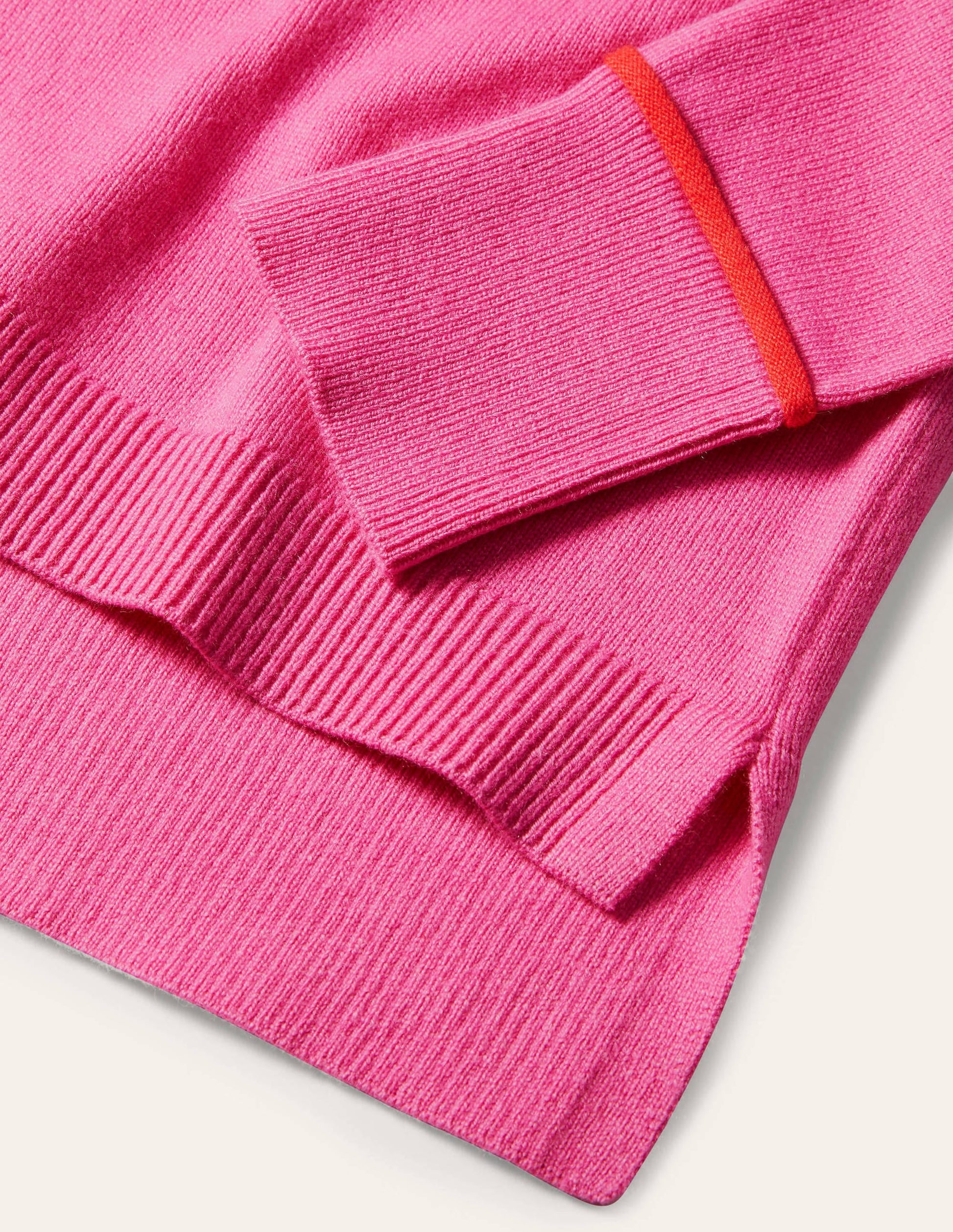 V-neck Relaxed Cardigan-Candy Pink-6