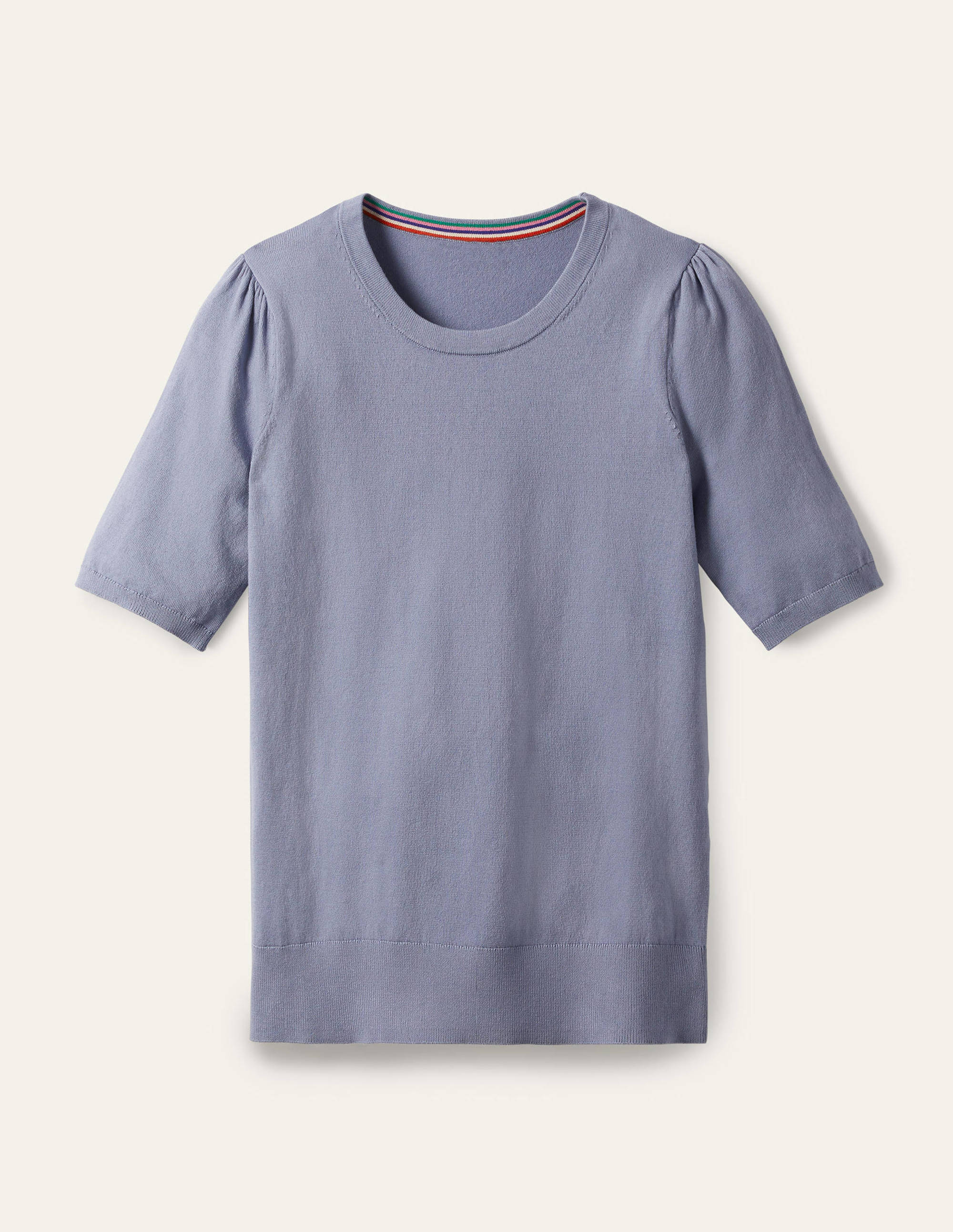 Cotton Crew Knitted Top-River - Image 5