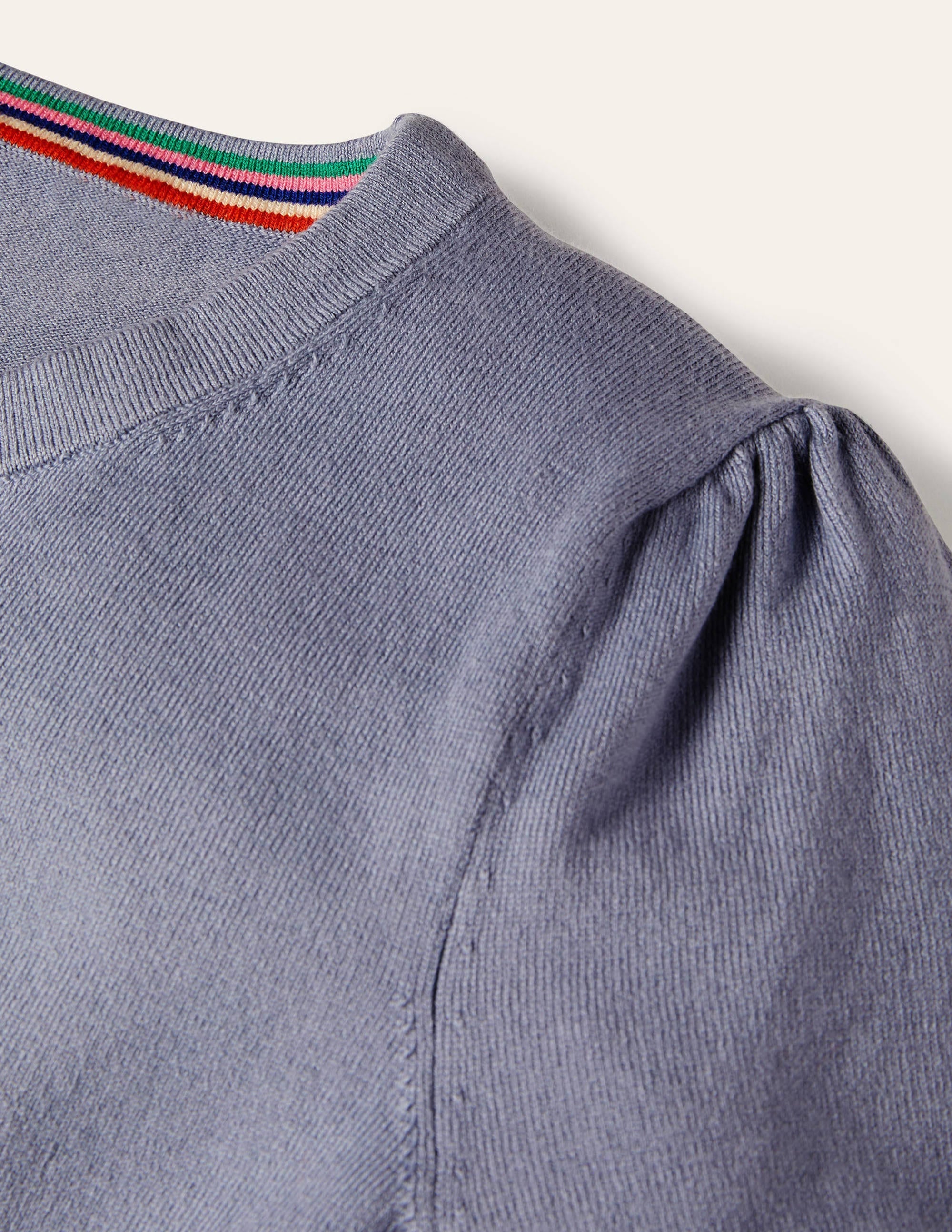 Cotton Crew Knitted Top-River - Image 6