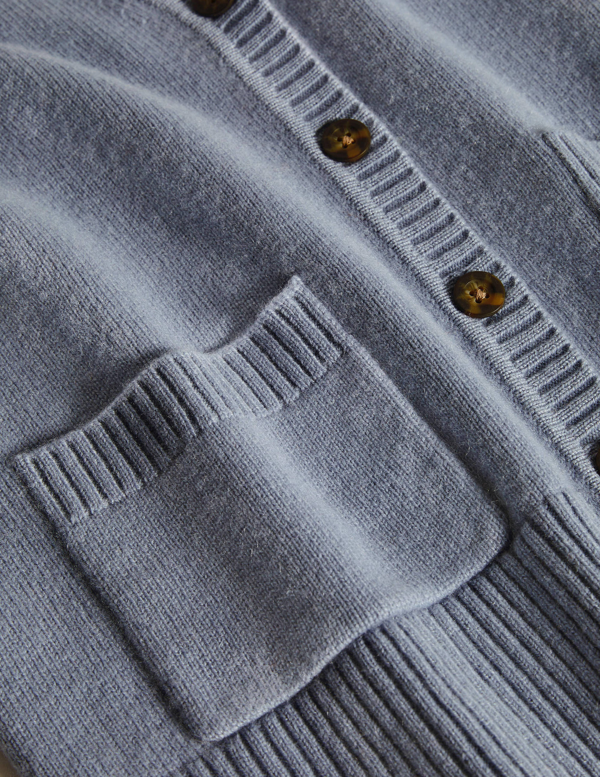 Cashmere Cuff Detail Cardigan-Lapis Light Blue - Image 6