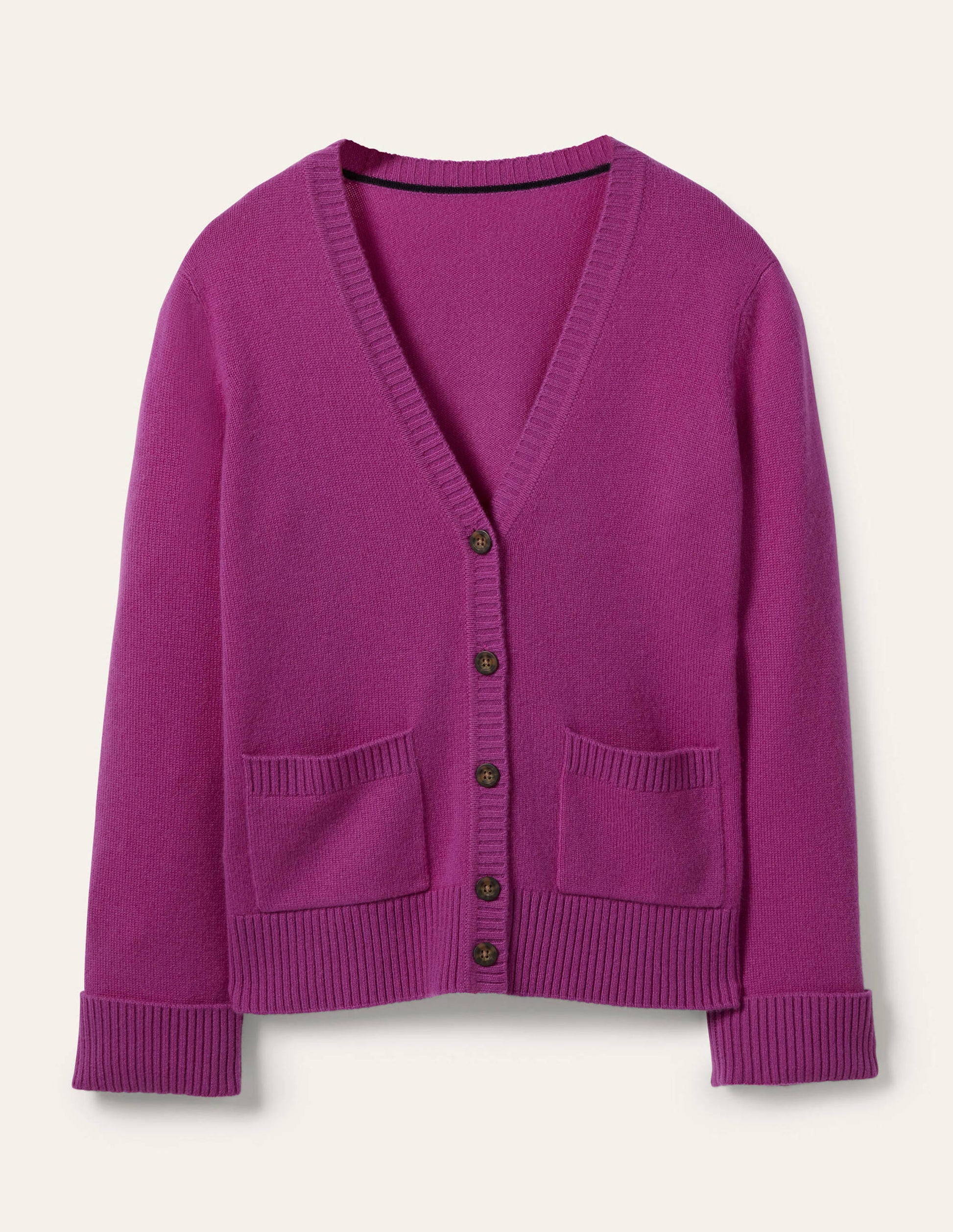 Cashmere Cuff Detail Cardigan-Regal Purple-5