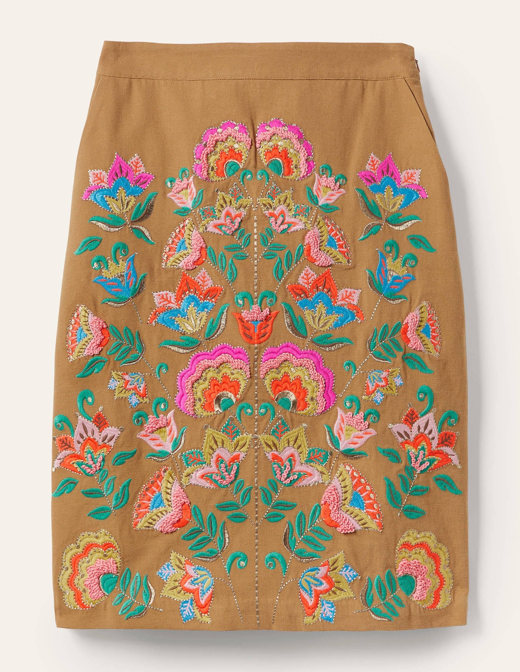 Caitlin Embroidered Skirt-Camel - Image 6