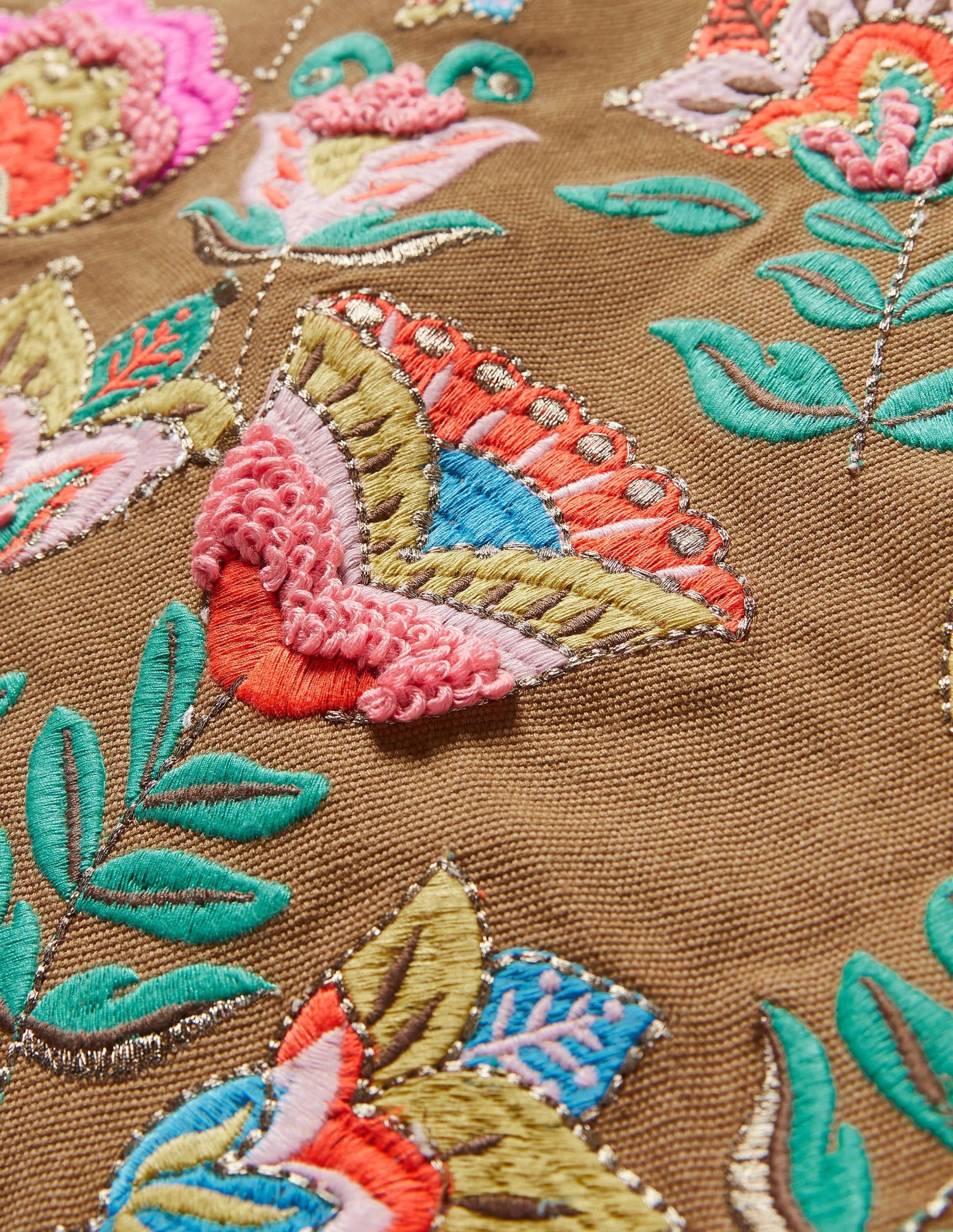 Caitlin Embroidered Skirt-Camel-7