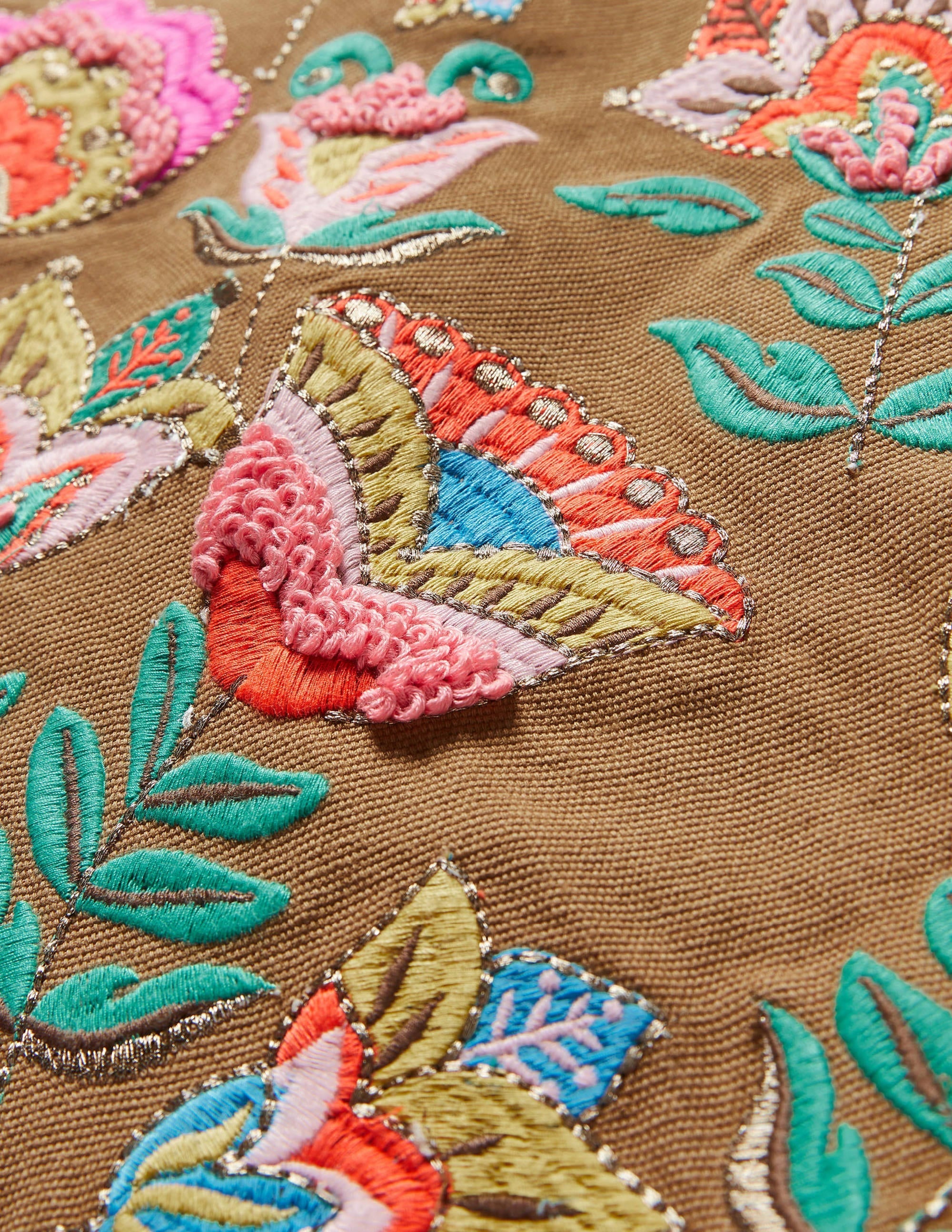 Caitlin Embroidered Skirt-Camel - Image 7