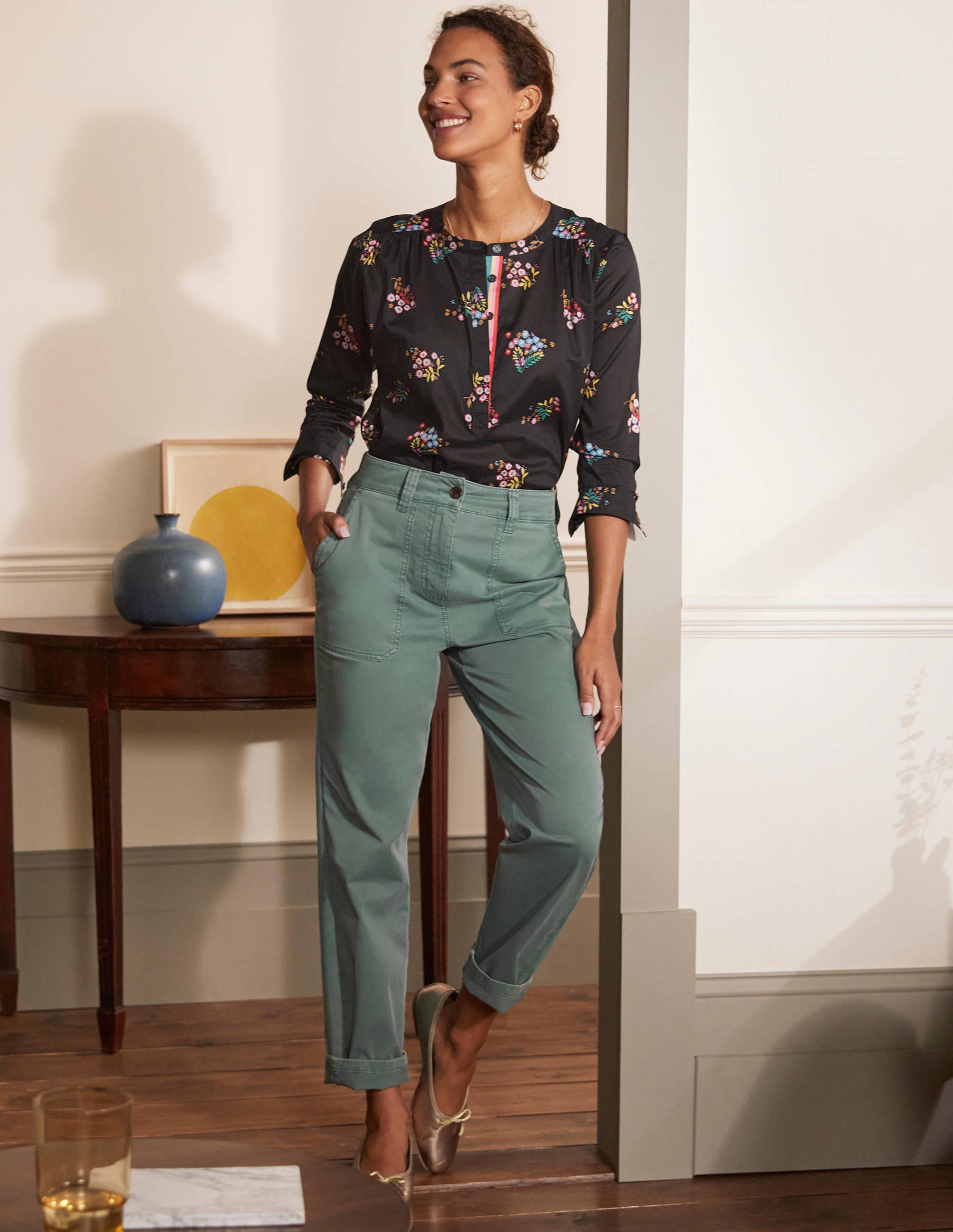 Relaxed Chino Trousers-Heath - Image 5