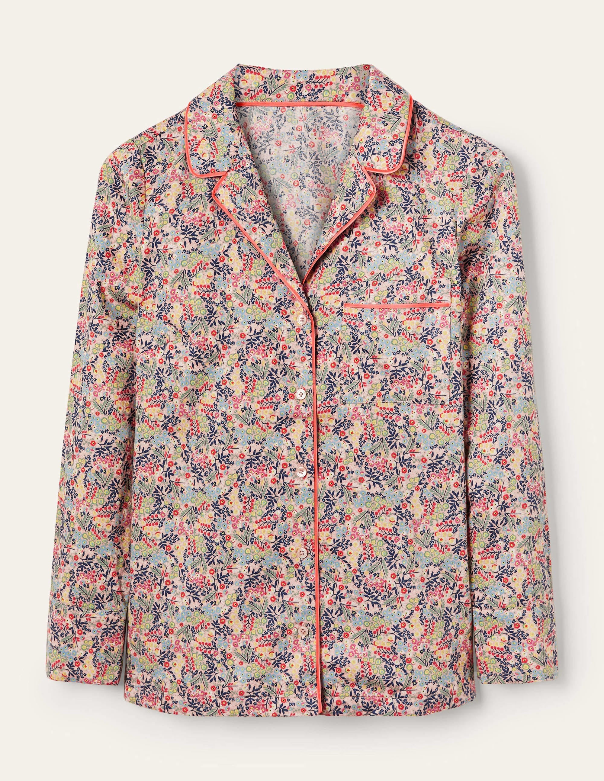 Long Sleeve Pyjama Shirt-Milkshake, Enchanting Forest - Image 6