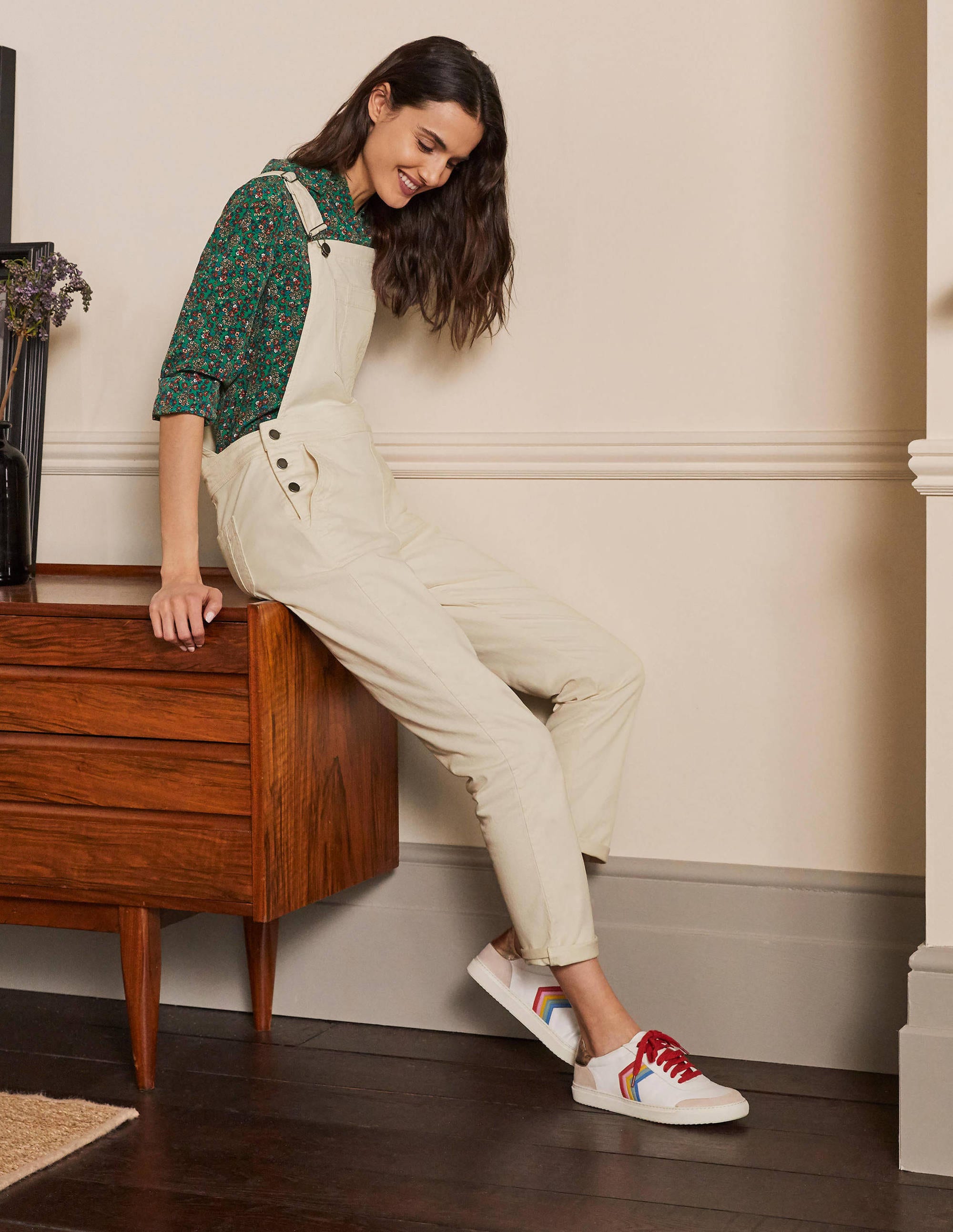 Girlfriend Dungarees-Ecru - Image 4