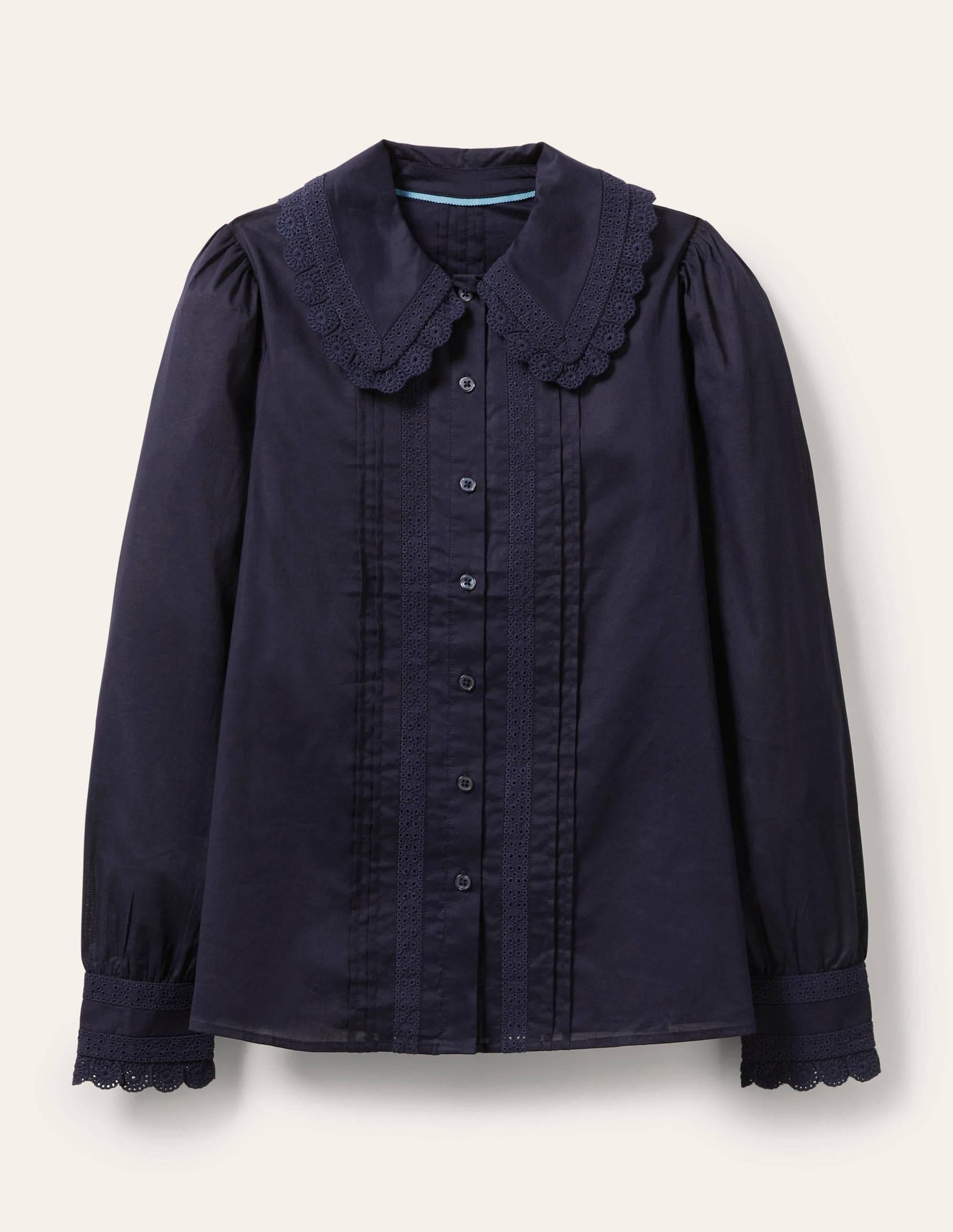 Clare Broderie Shirt-Navy-6