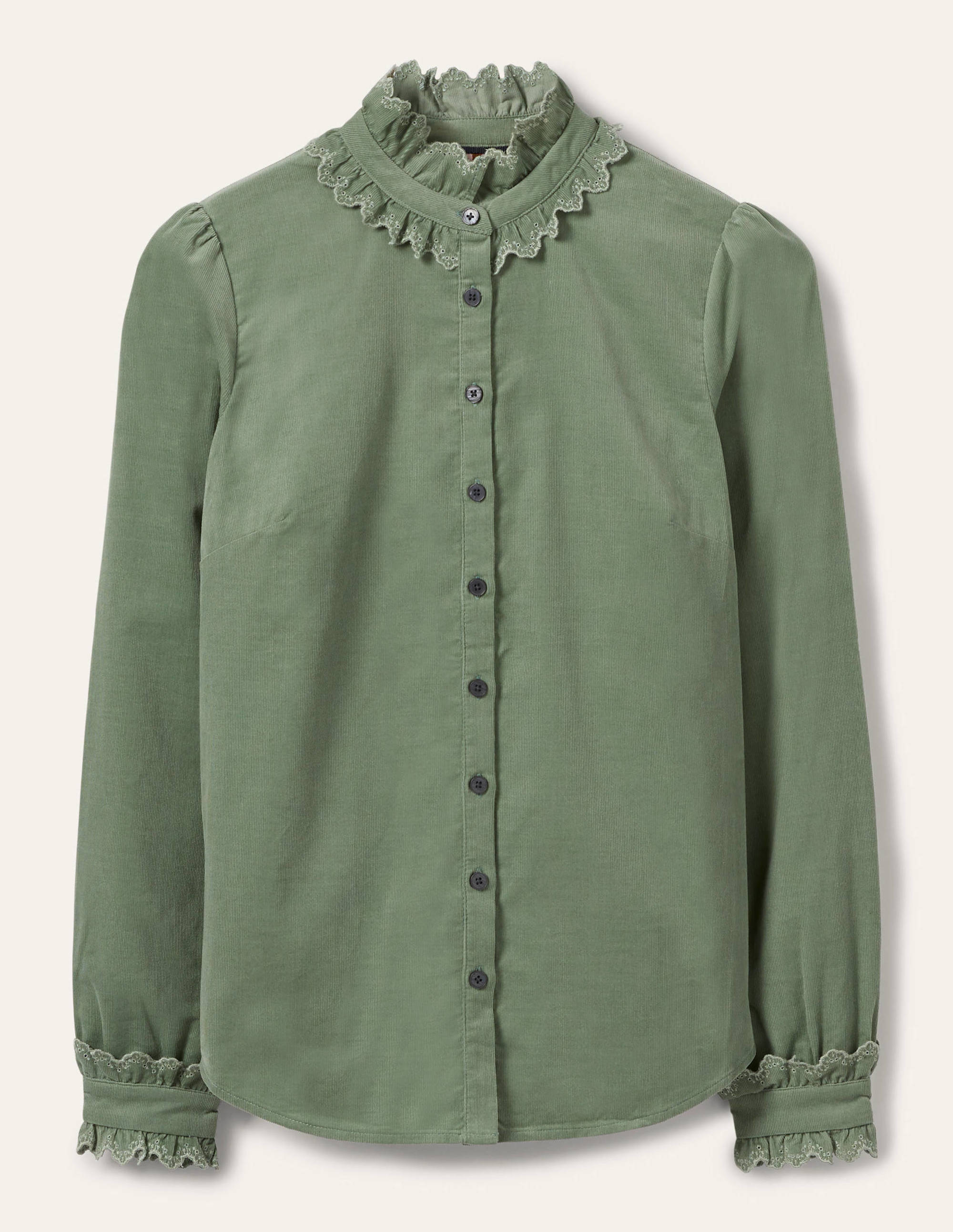 Eliza Broderie Shirt-Light Olive - Image 7