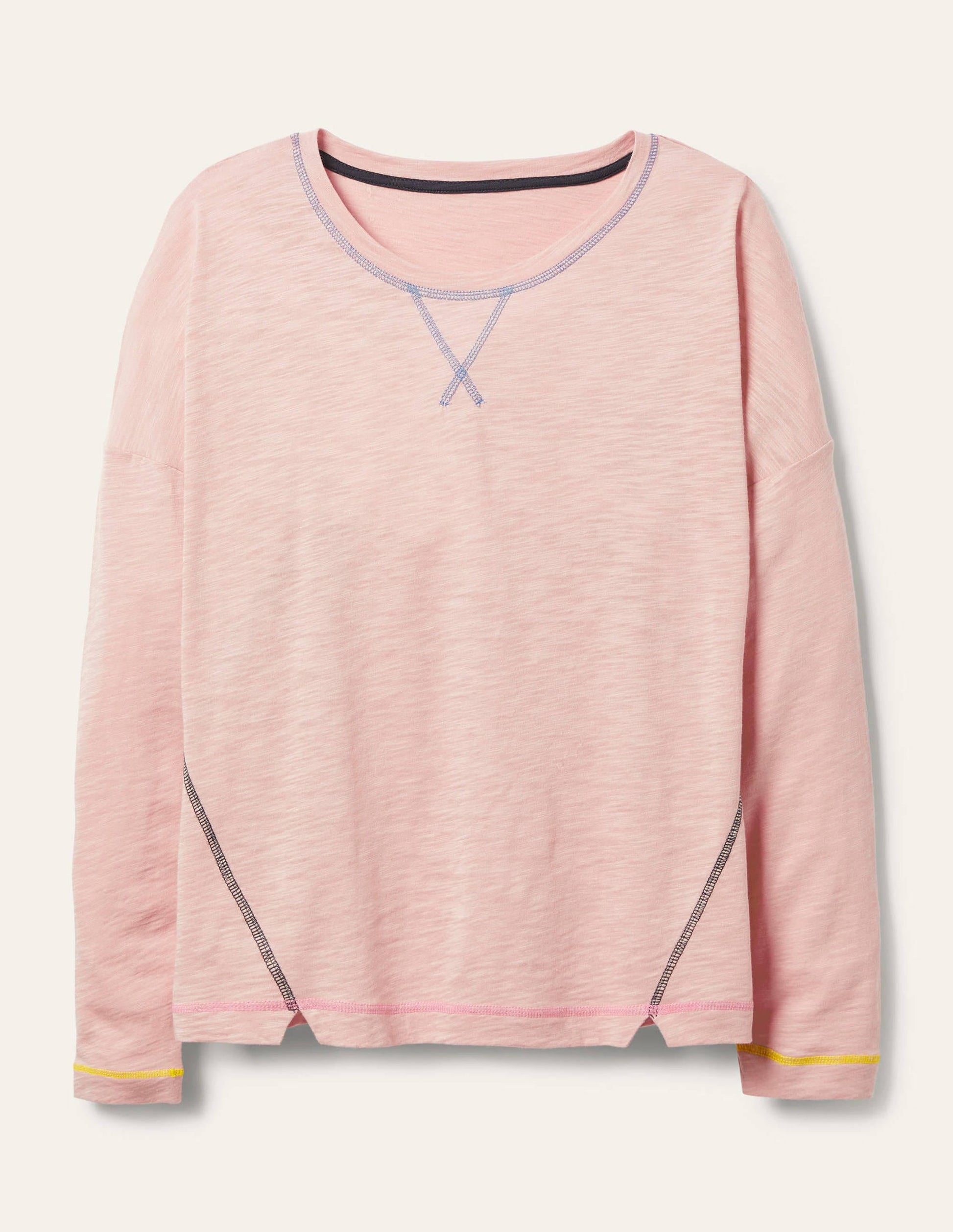 Contrast Stitch Jersey Top-Milkshake-5