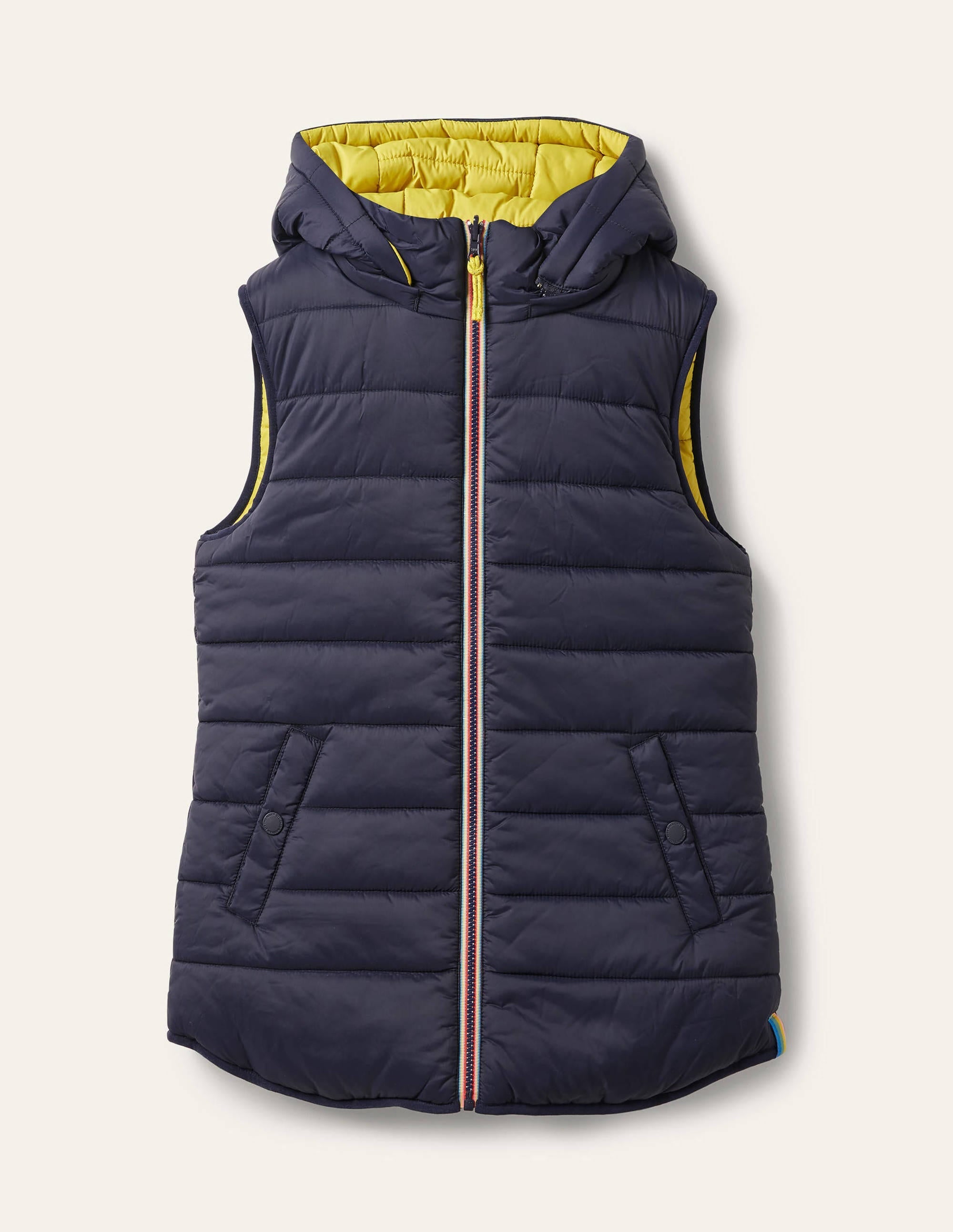 Reversible Lightweight Gilet-Navy/Mimosa - Image 5