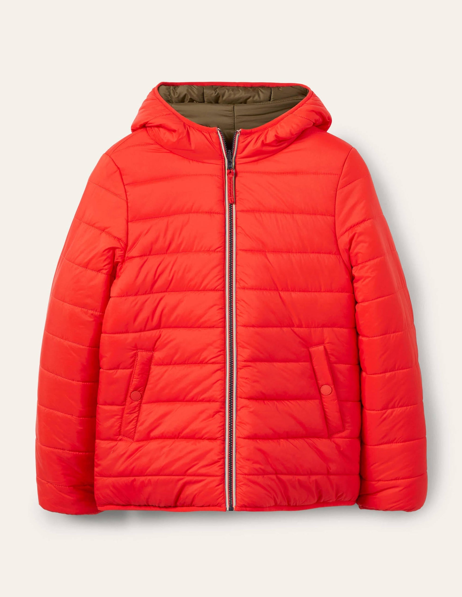 Reversible Puffer Jacket-Khaki/Bright Cherry-7