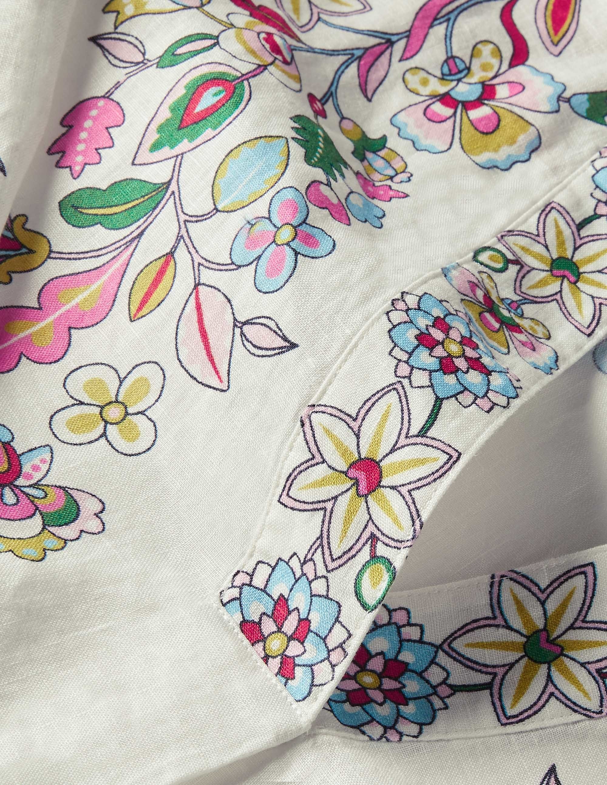 Hannah Linen Shirt-Ivory, Kaleidoscopic Floral - Image 5