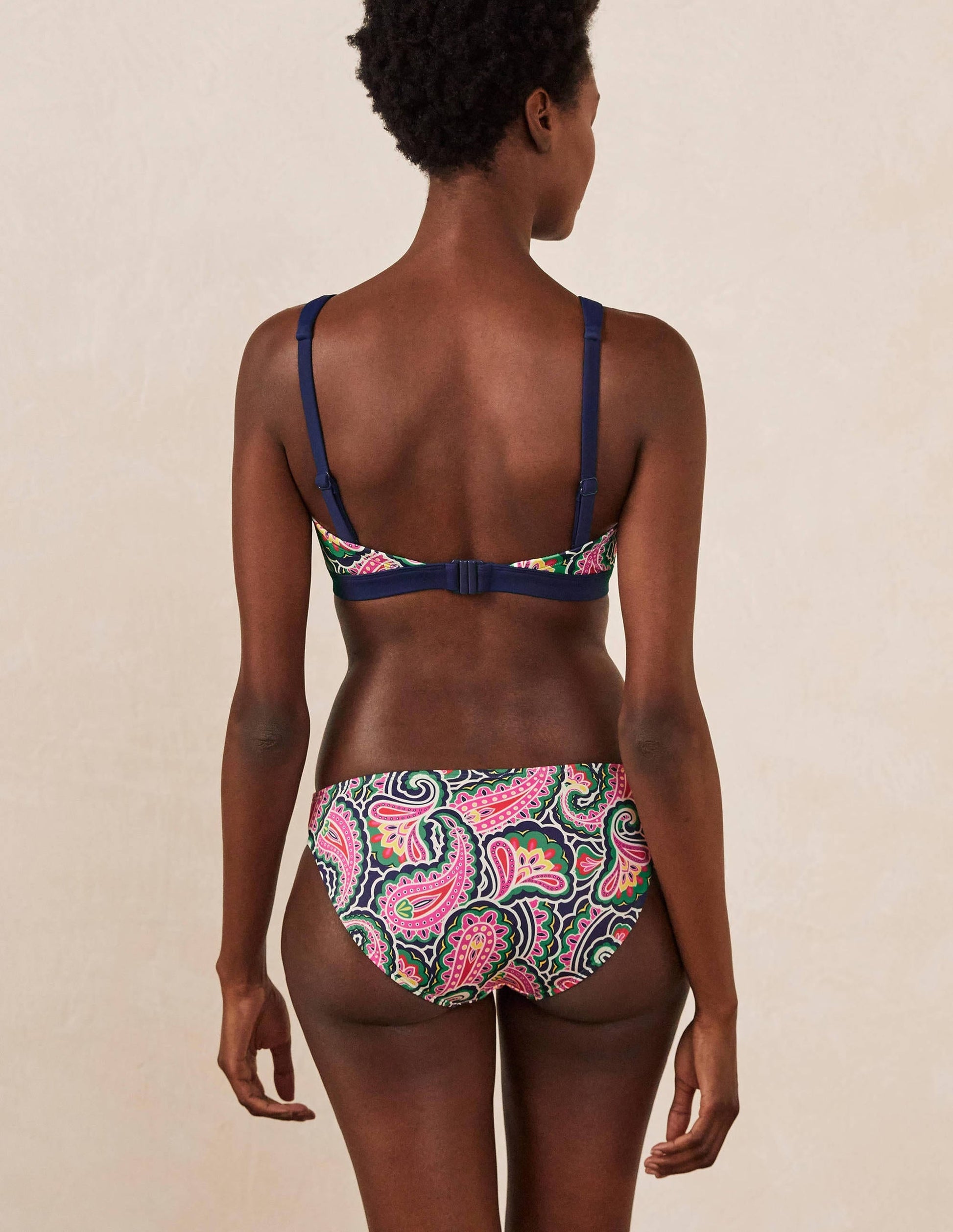 Amalfi Bikini Bottoms-French Navy, Summer Paisley-2
