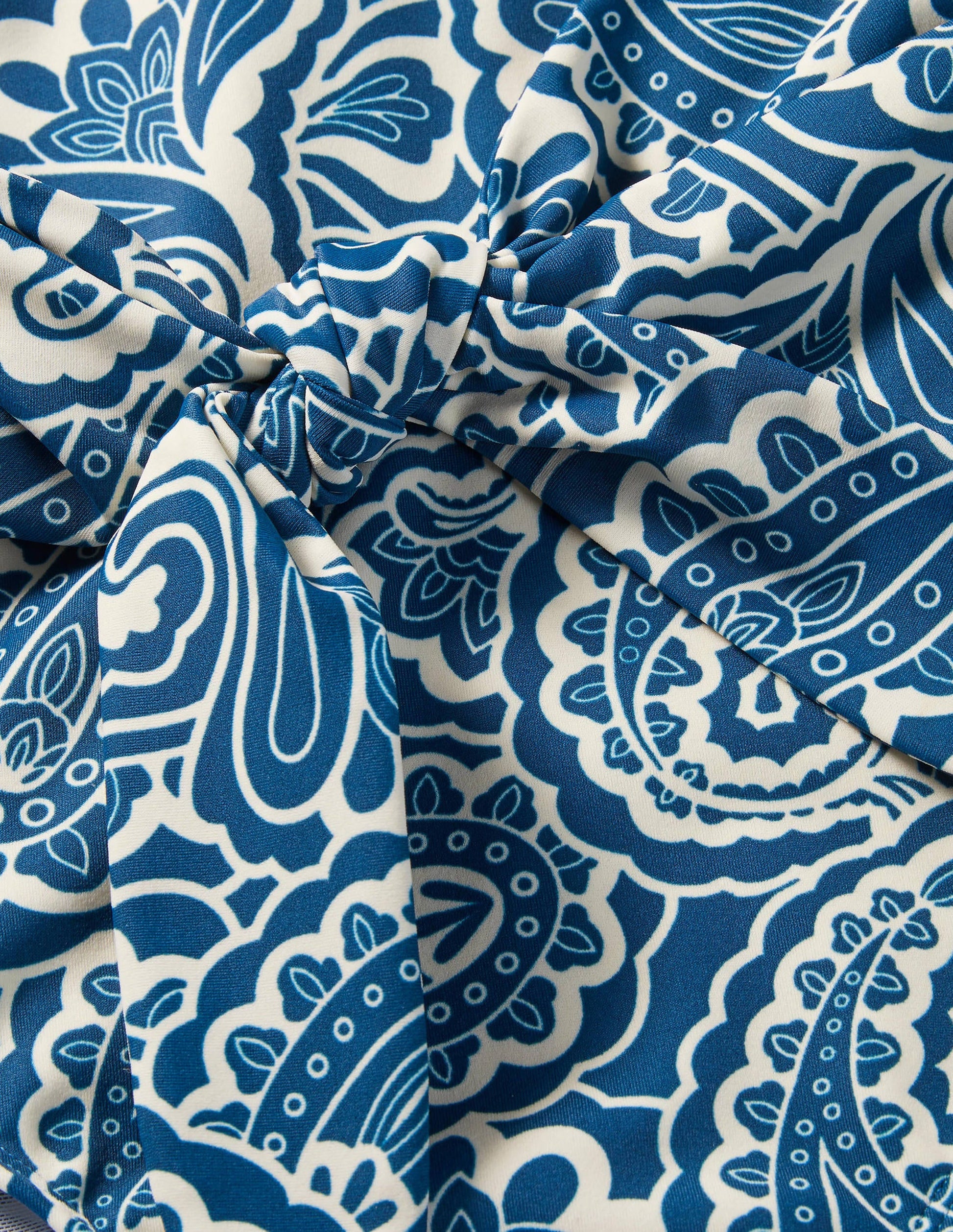 Bordeaux Tie Swimsuit-Rich Teal, Summer Paisley-6