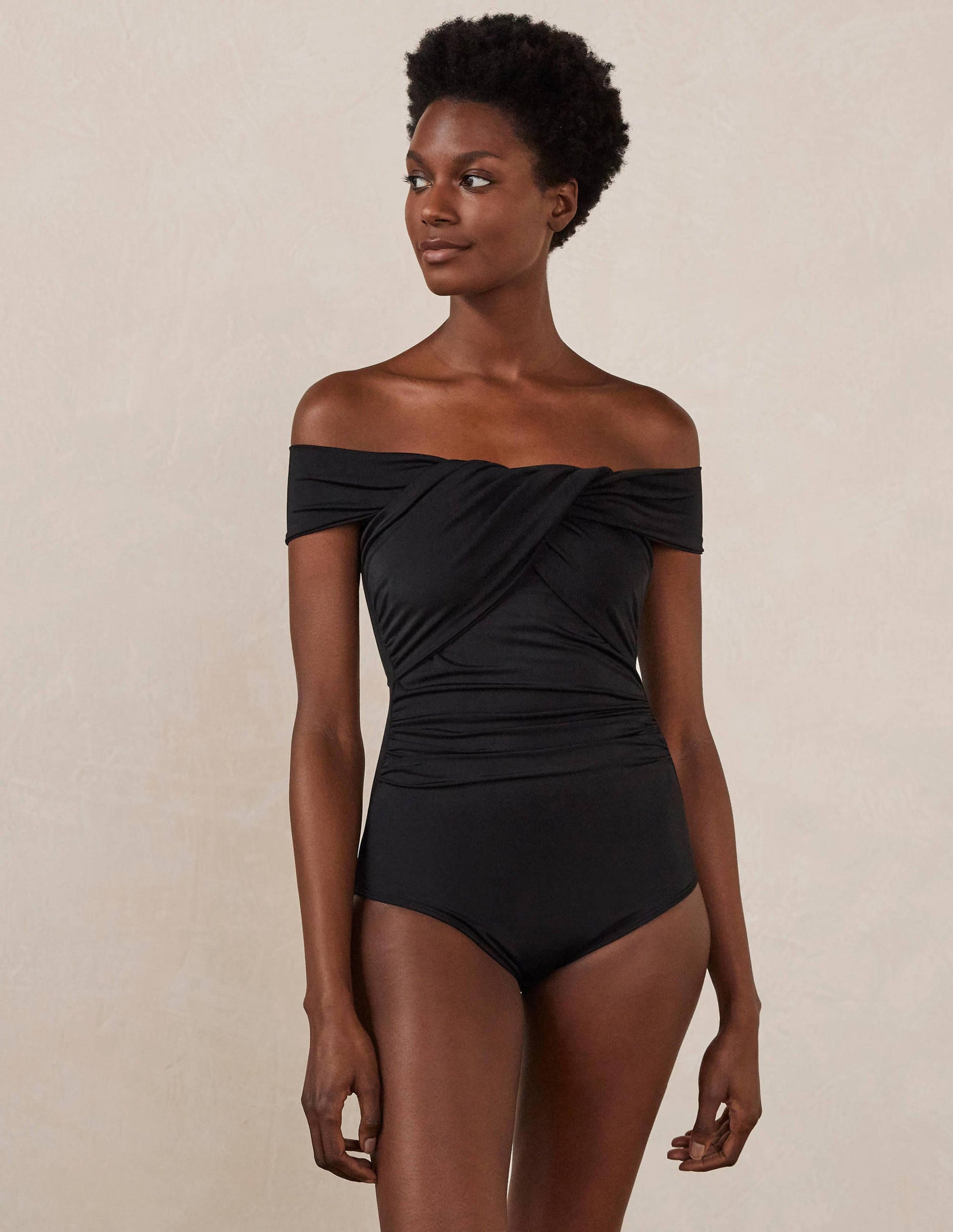 Sicily Bardot Swimsuit-Black-5