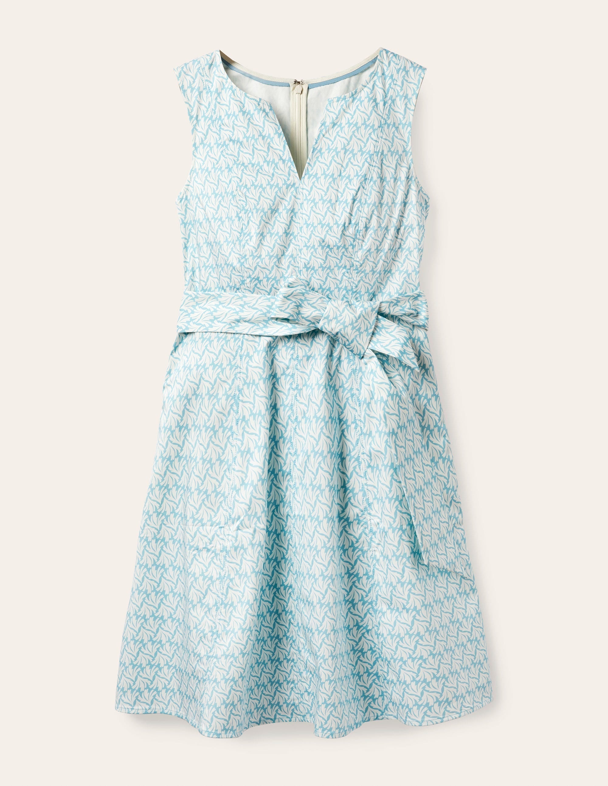 Mischa Belted Dress-Aqua, Swaying Coral - Image 6