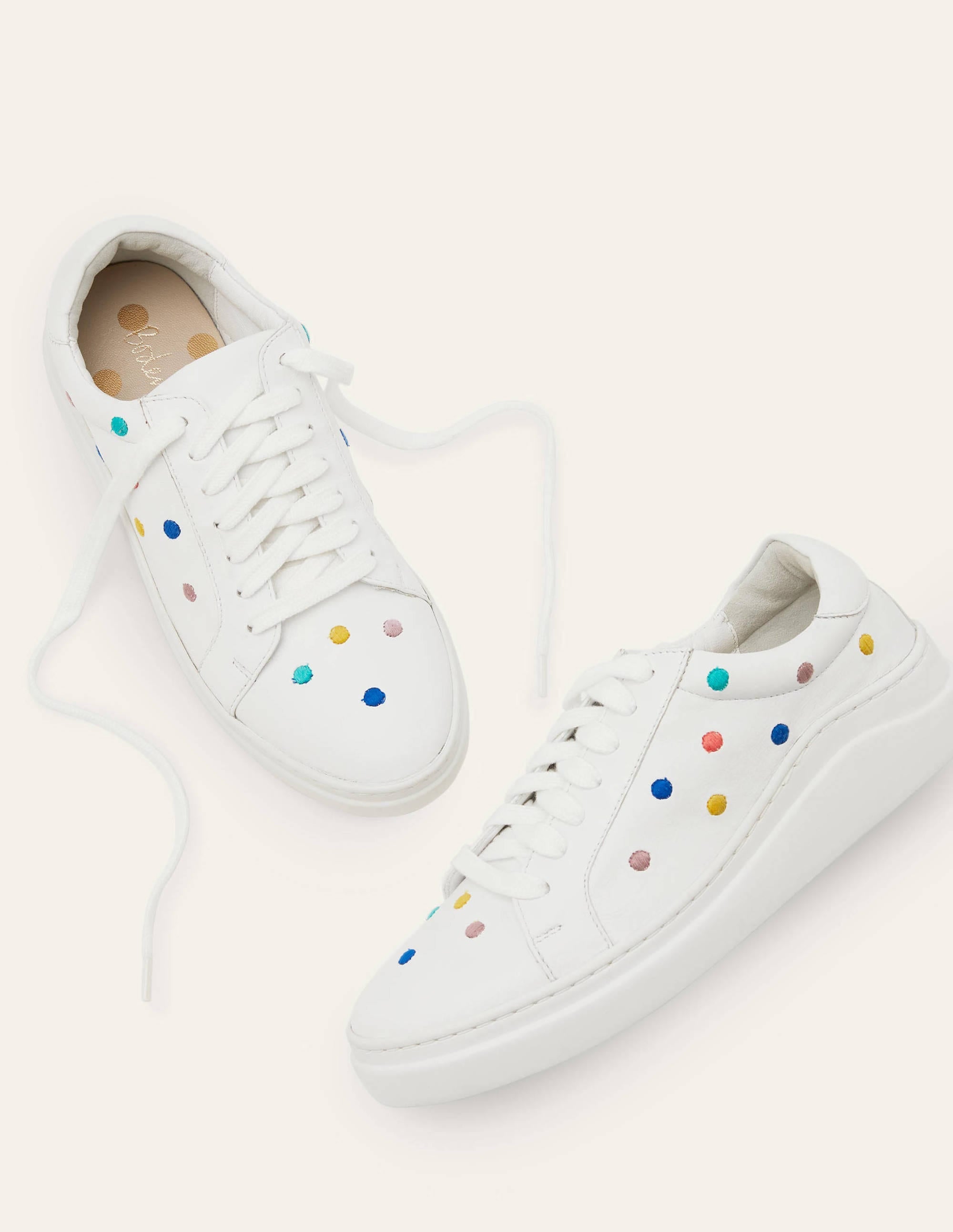 Maria Comfort Trainers-Maize, Embroidered Spot - Image 1