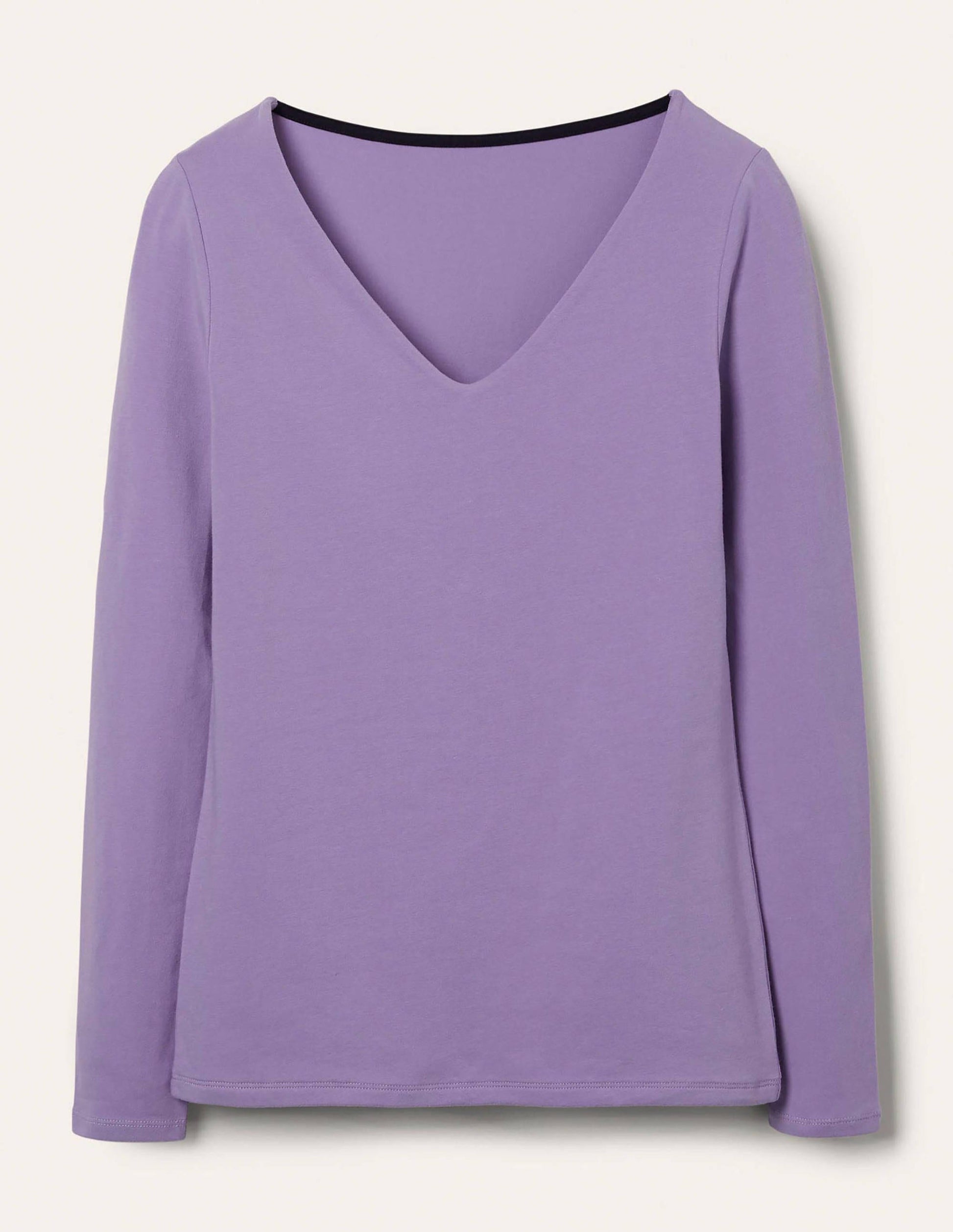 Double Layer V-neck Top-Cool Violet-5