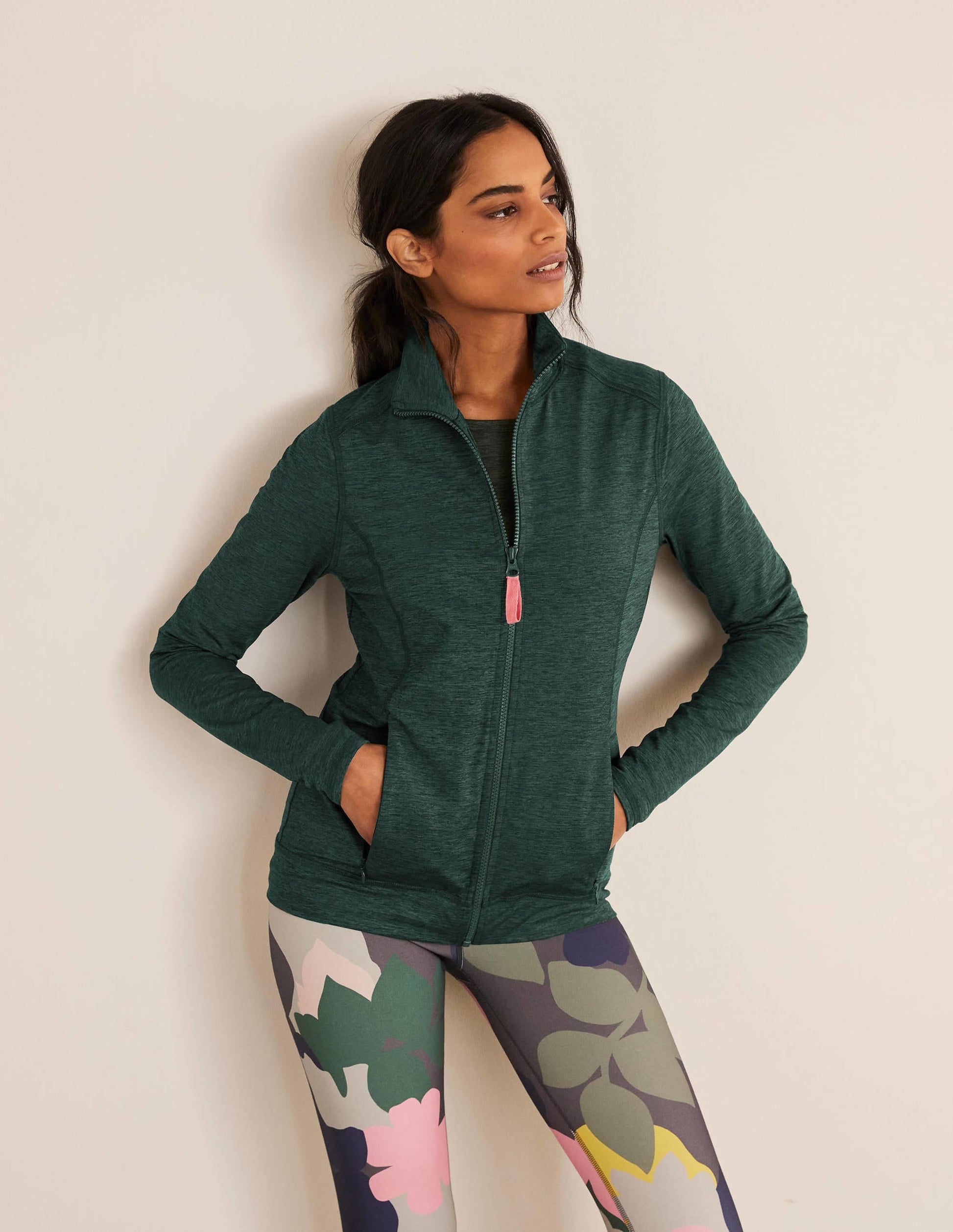 Mischa Zip Through Jacket-Palm Leaf-1