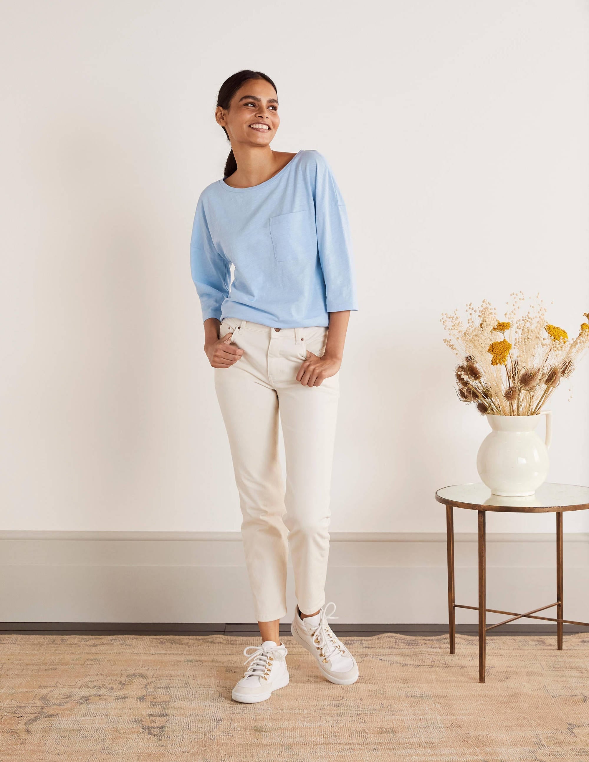 The Cotton Boxy Boatneck Tee-Ice Cube - Image 2