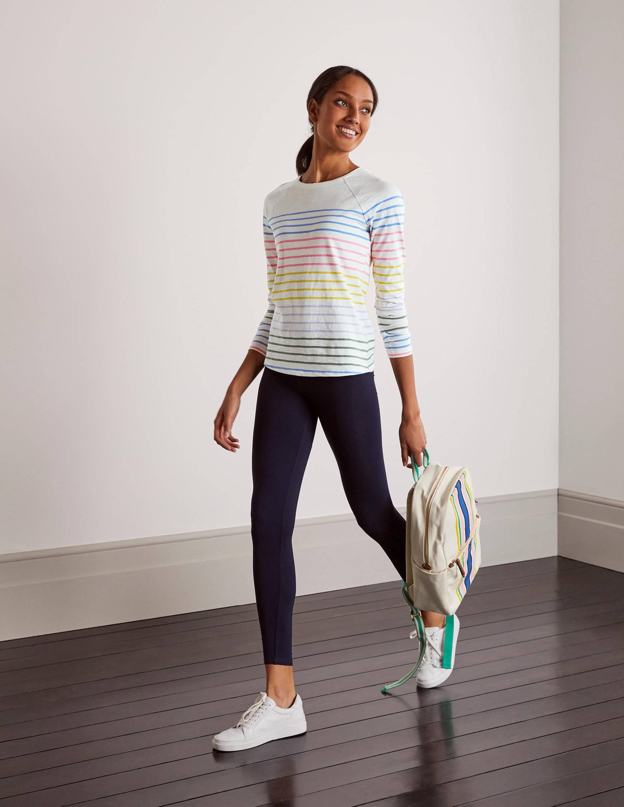 Lorna Baseball Jersey Top-Rainbow Multi Stripe - Image 2