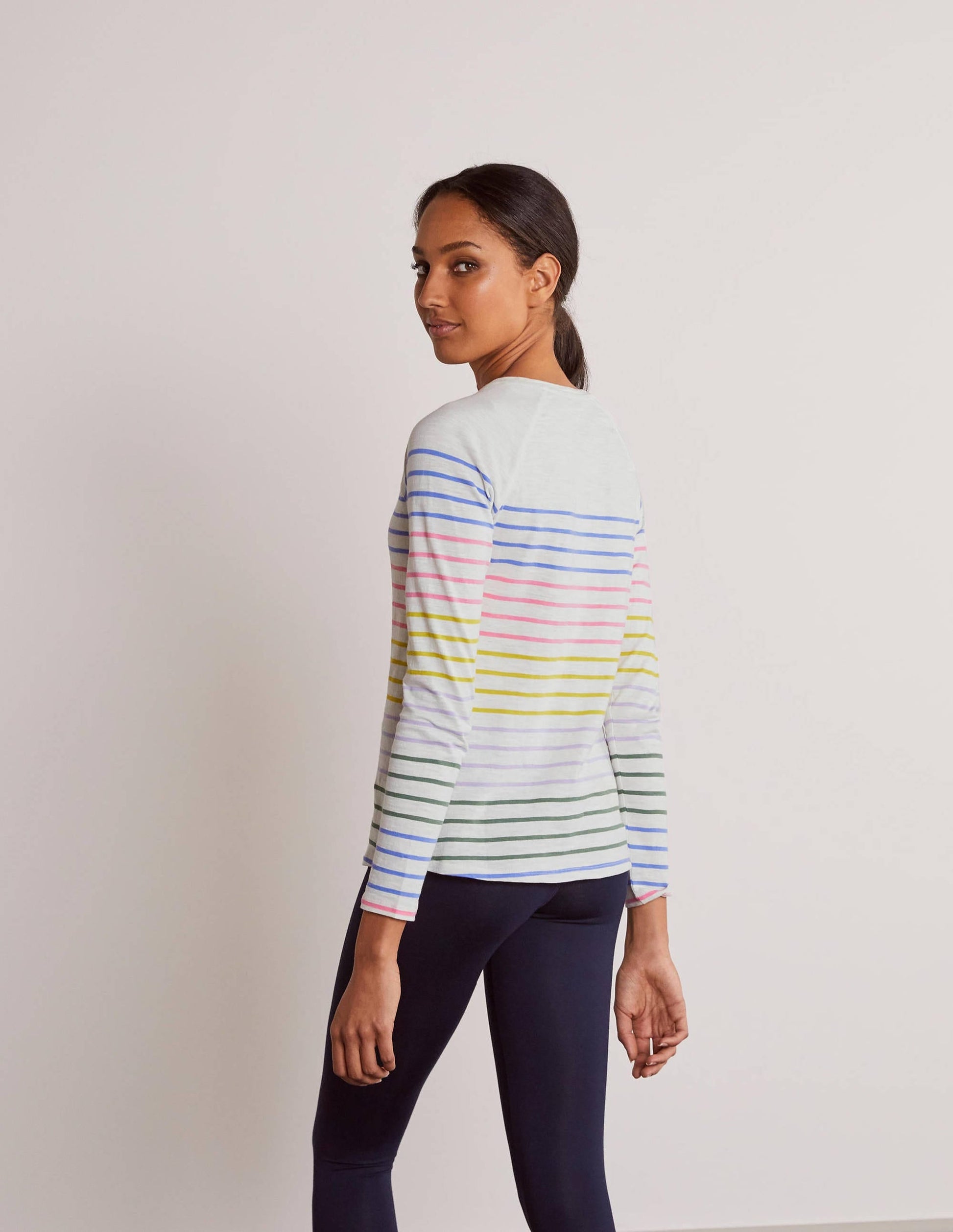 Lorna Baseball Jersey Top-Rainbow Multi Stripe-3