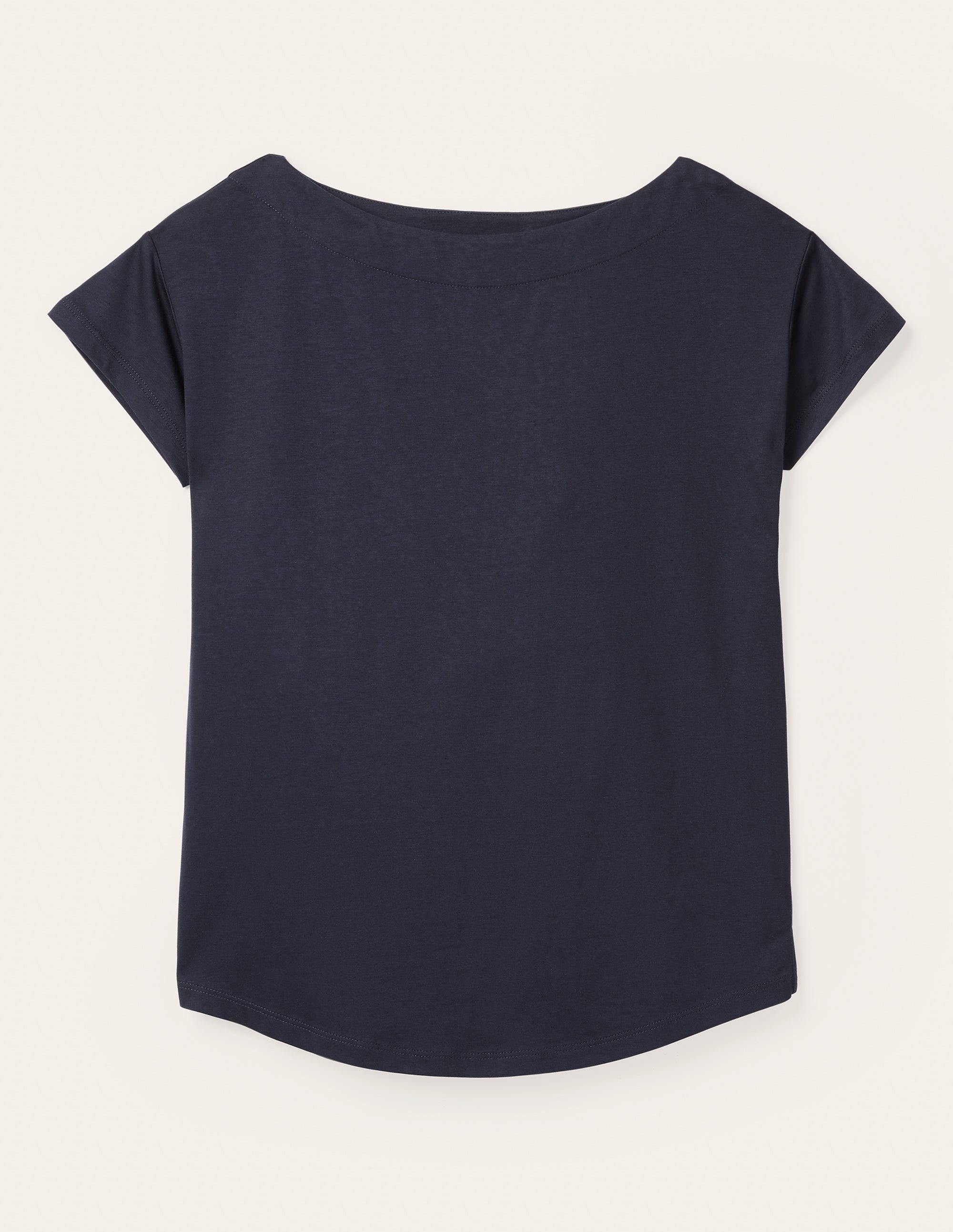 Supersoft Boat Neck T-Shirt-Navy - Image 9