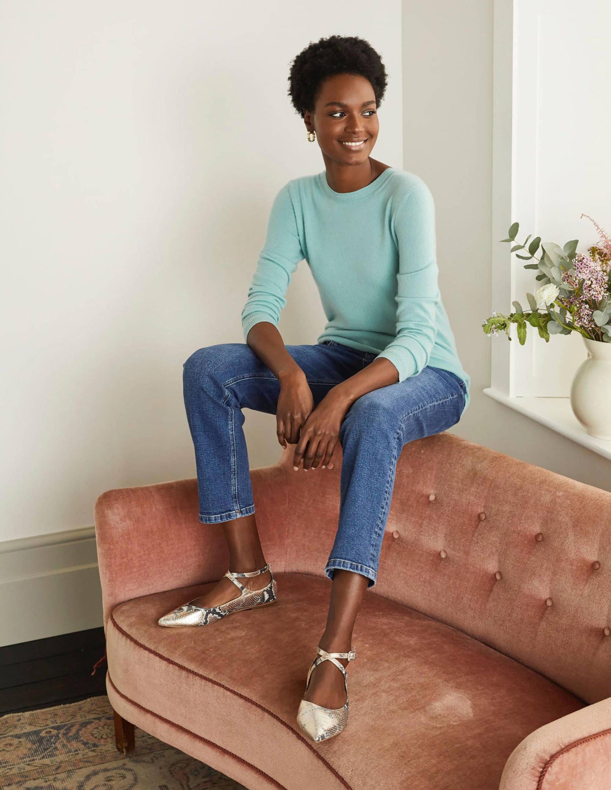 Cashmere Crew Neck Jumper-Apple Mint-2