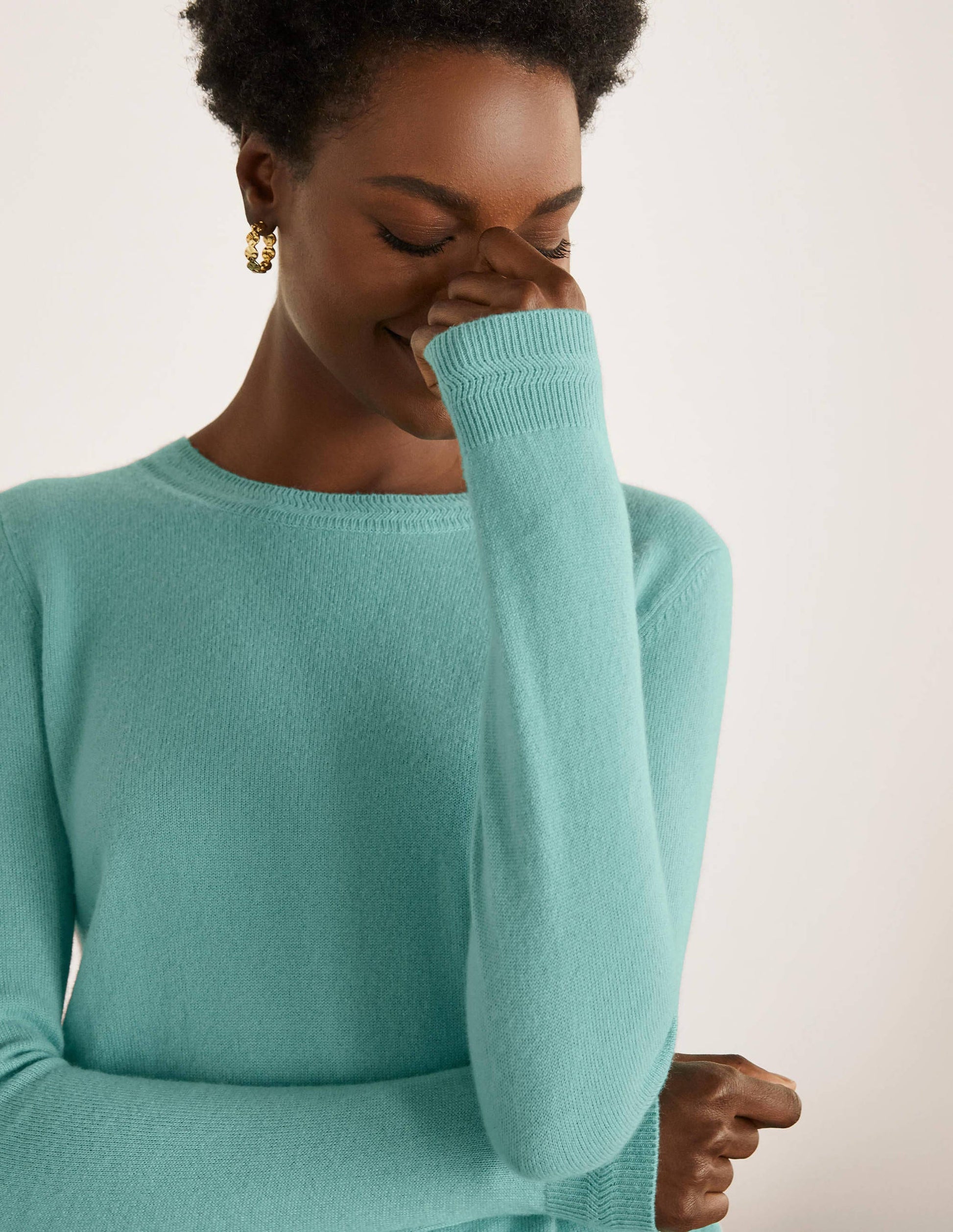 Cashmere Crew Neck Jumper-Apple Mint-4