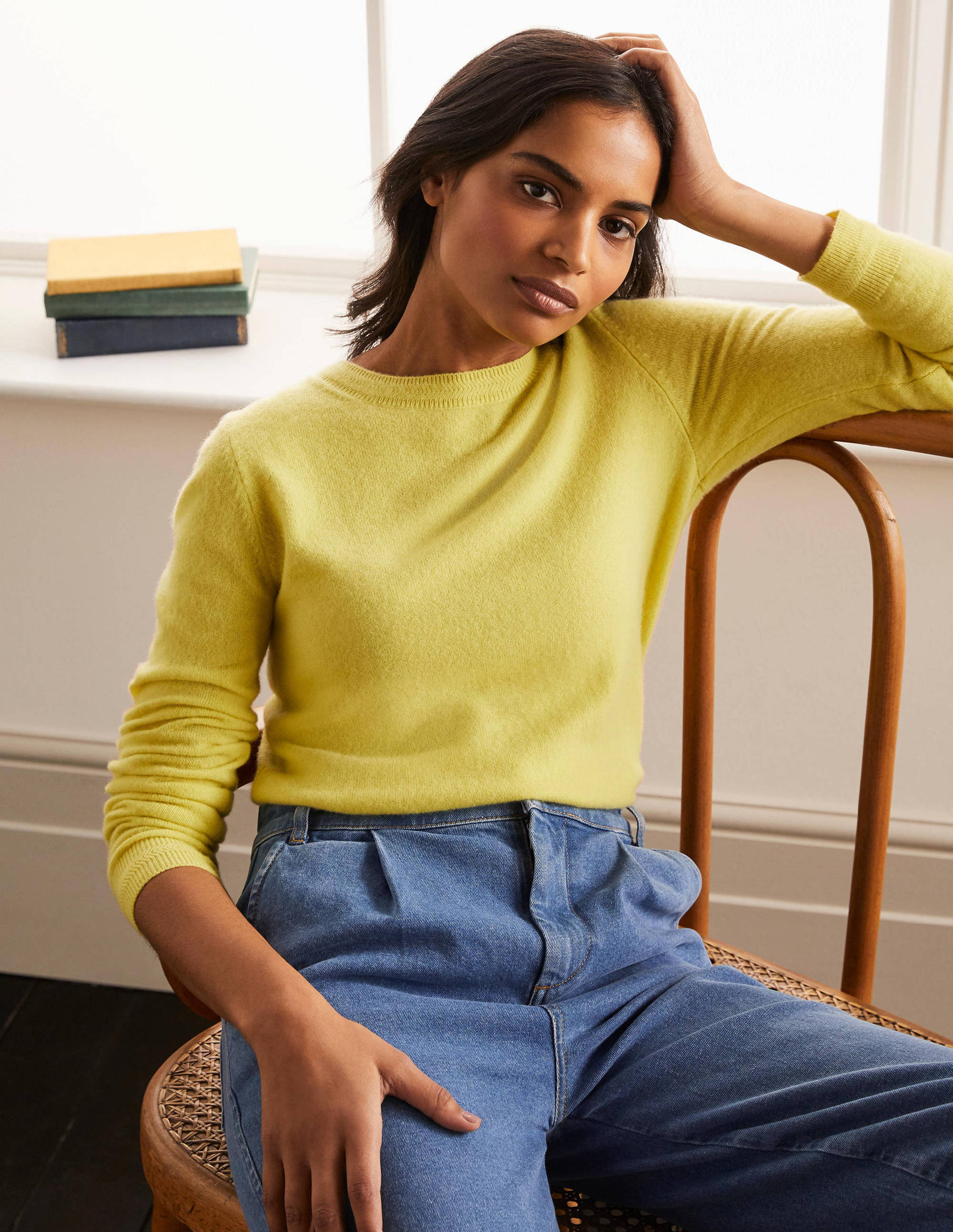 Cashmere Crew Neck Jumper-Pineapple - Image 1