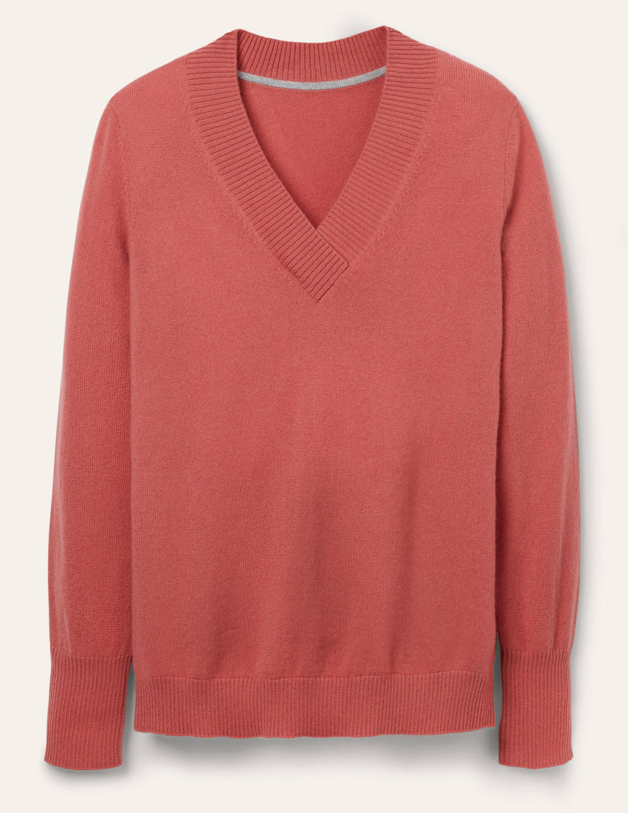 Oakley Cashmere V-Neck Jumper-Dusty Red - Image 5