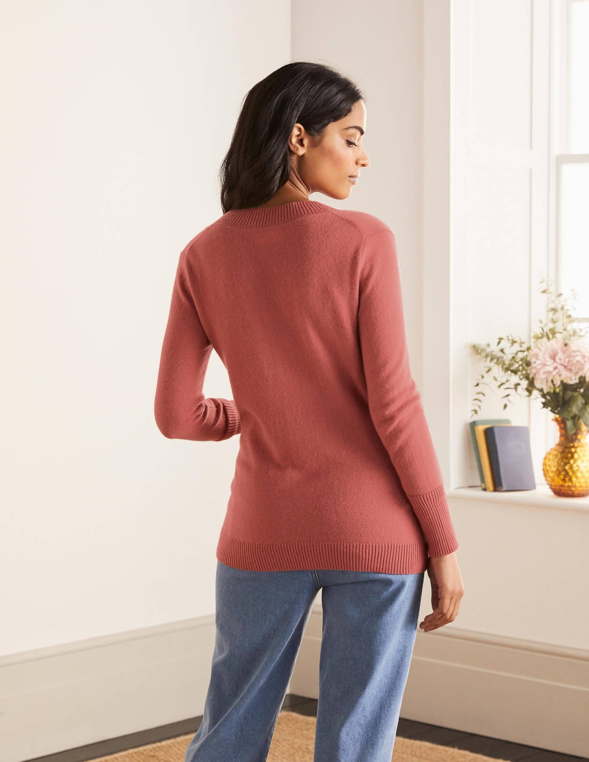 Oakley Cashmere V-Neck Jumper-Dusty Red-3