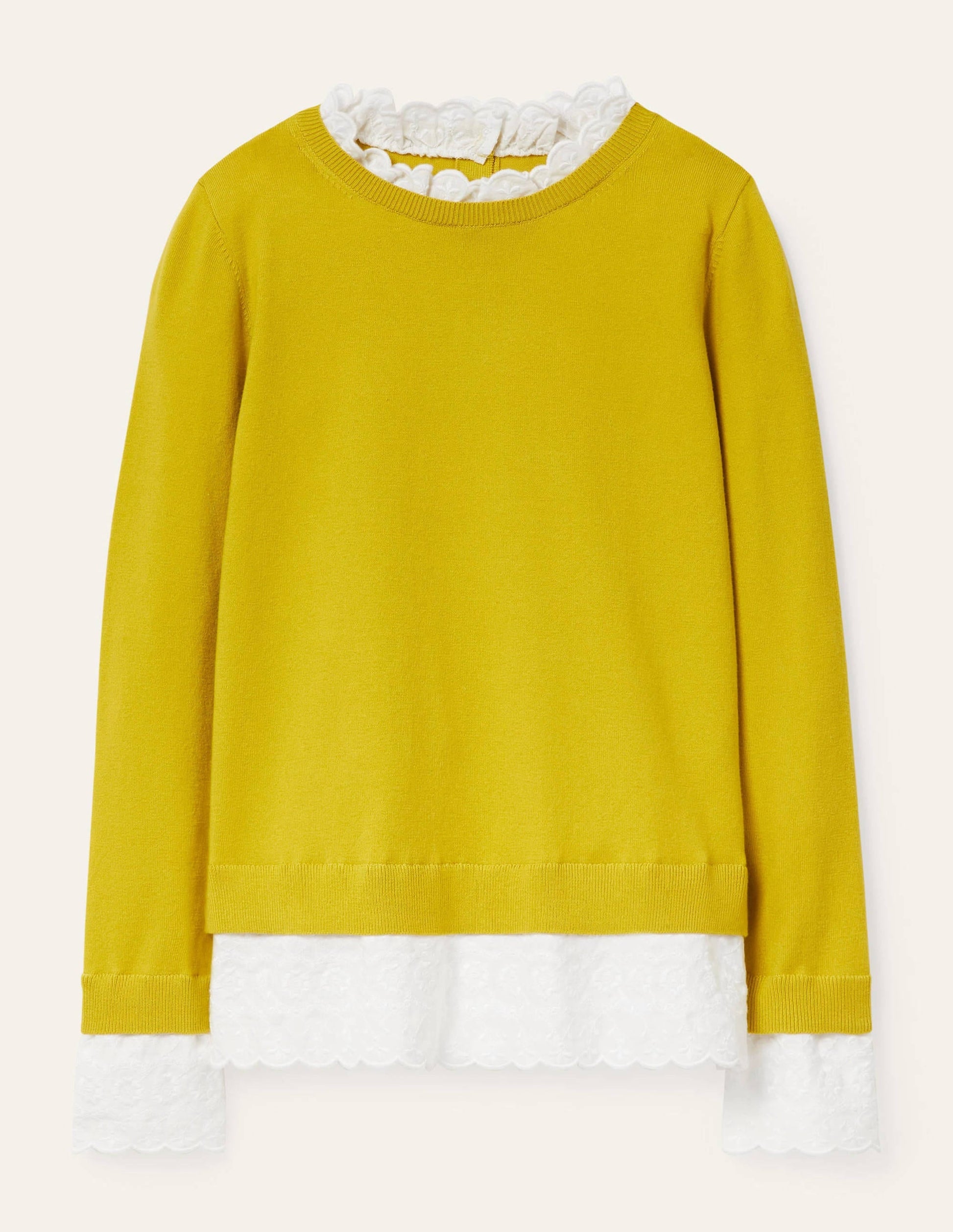 Lauderdale Cotton Frill Jumper-Chartreuse-6