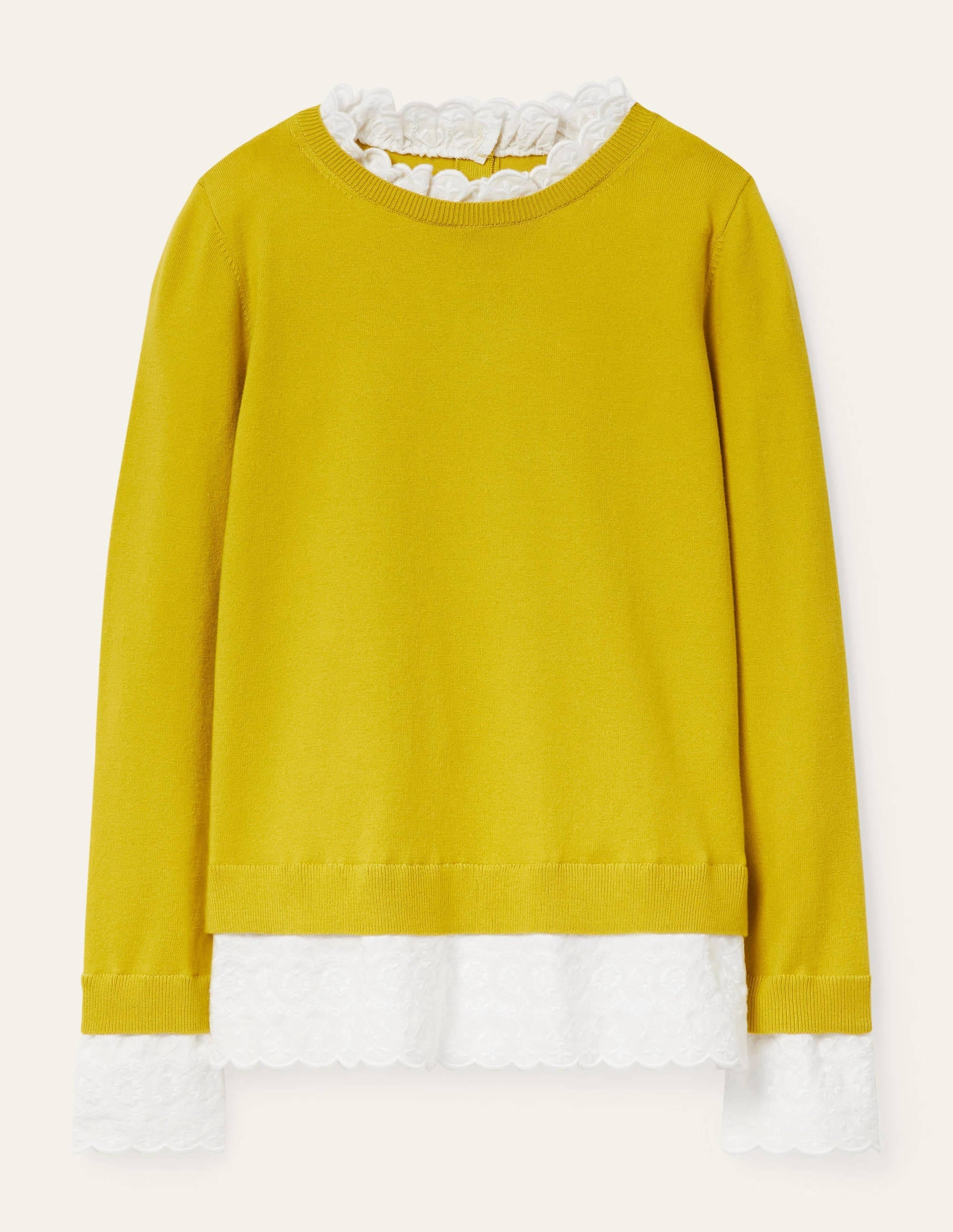 Lauderdale Cotton Frill Jumper-Chartreuse - Image 6