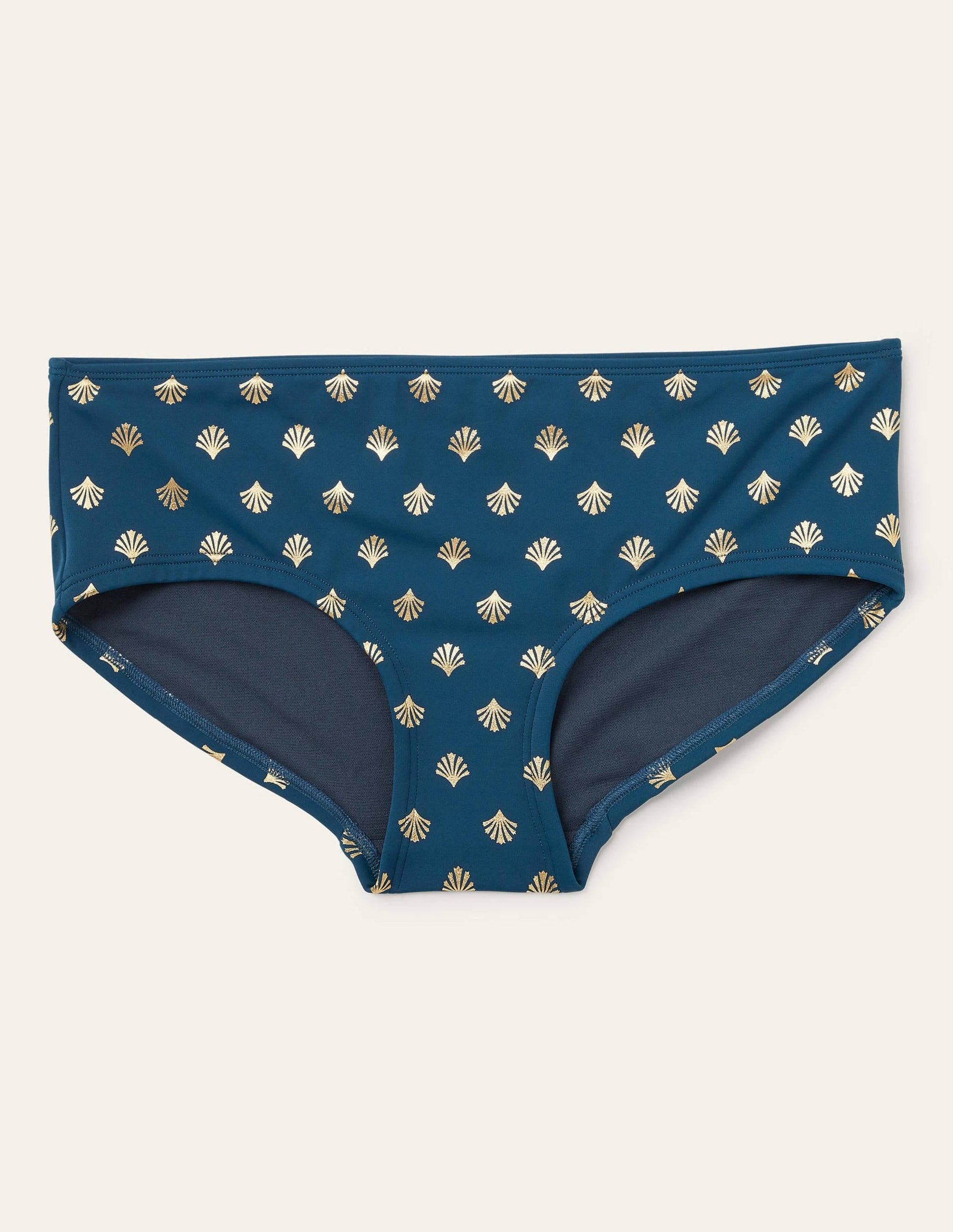 Amalfi Bikini Shorts-Rich Teal and Gold, Coral Tile-5