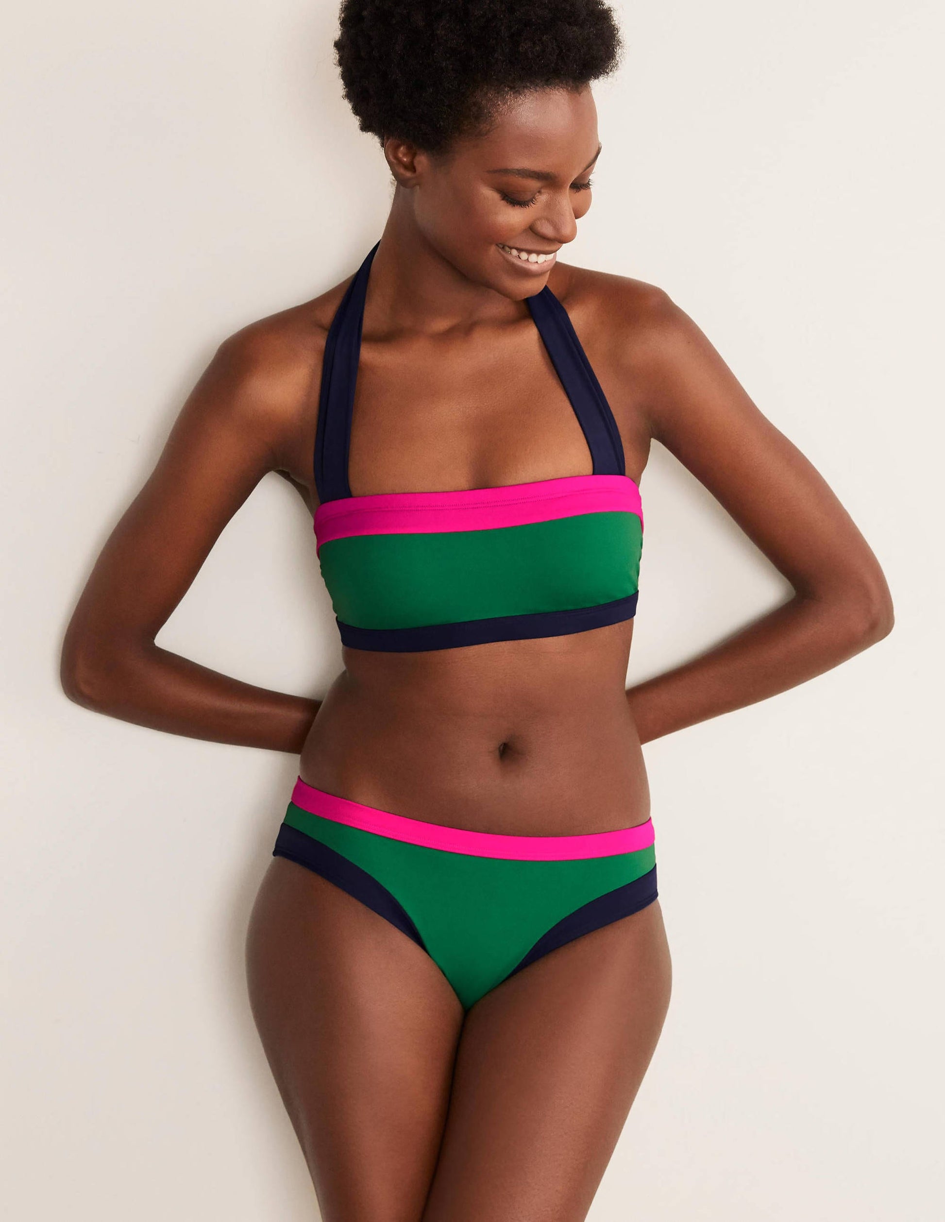 Santorini Bikini Bottoms-Verde Colourblock-2