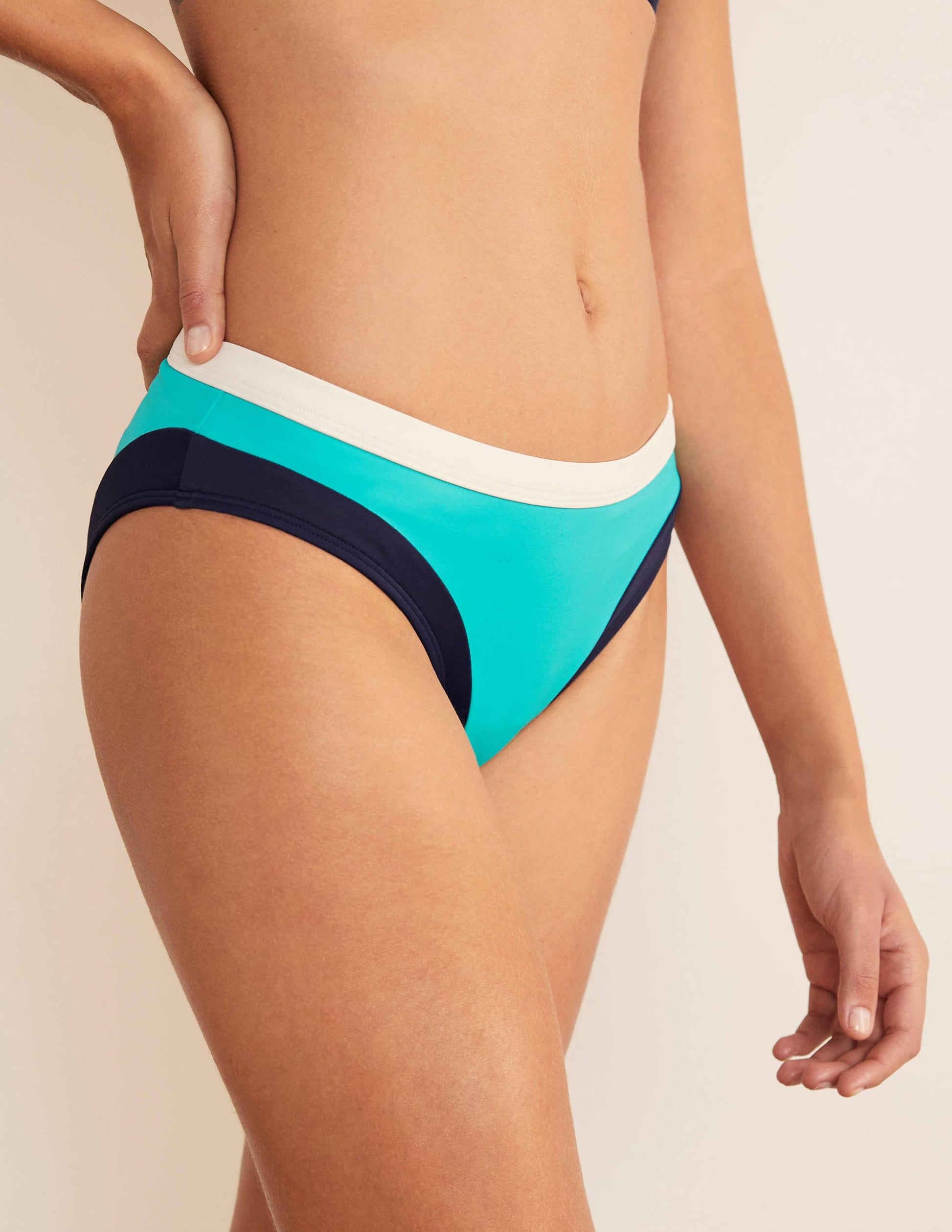 Santorini Bikini Bottoms-Turquoise Colourblock-4