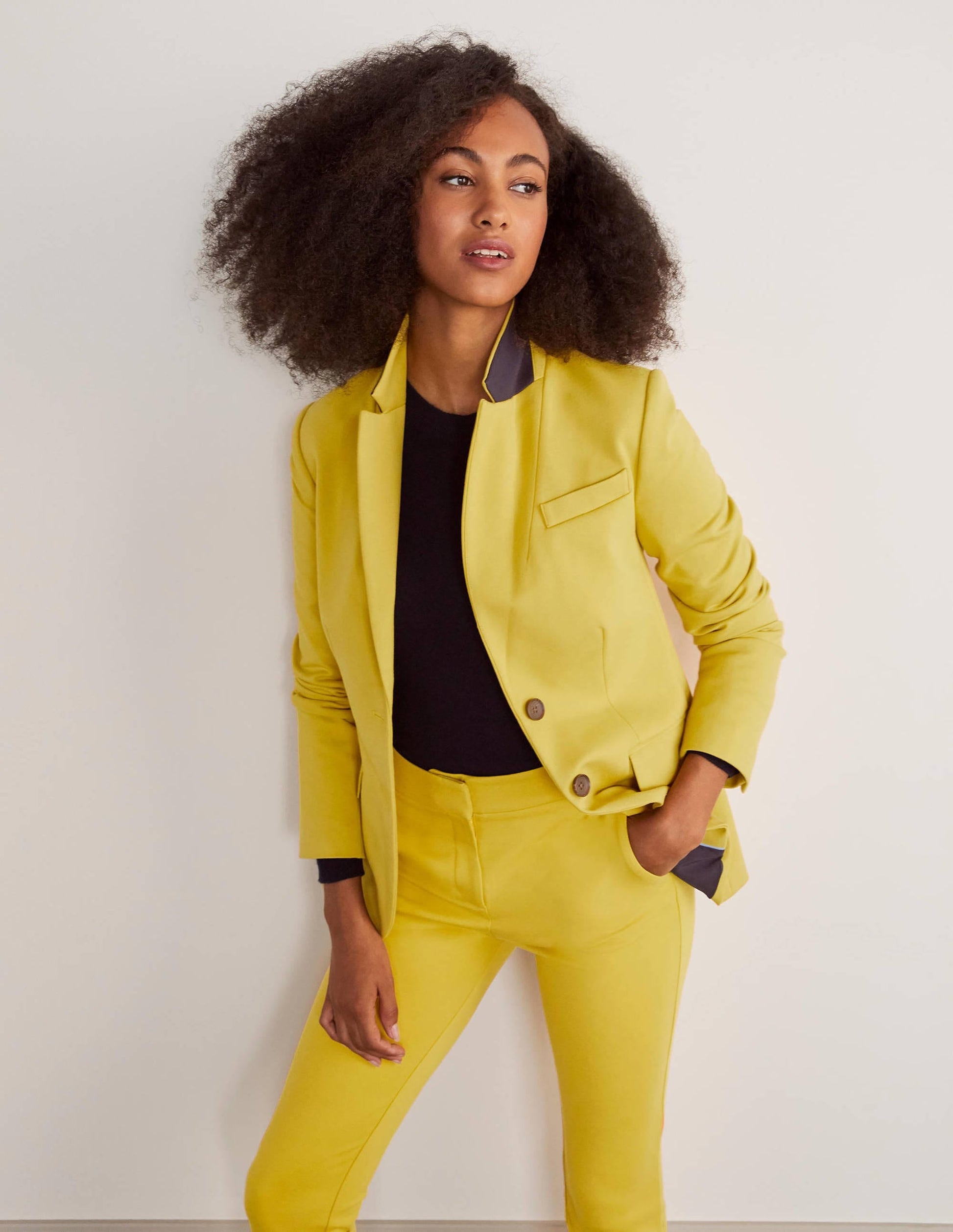 Stretch Jersey Blazer-Chartreuse-4