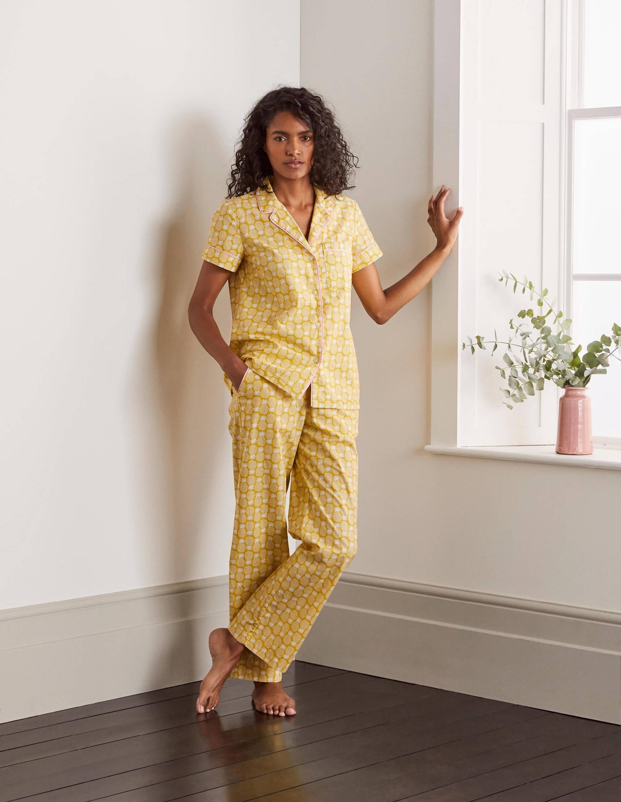 Phoebe PJ Shirt-Chartreuse, Pineapple Geo - Image 1