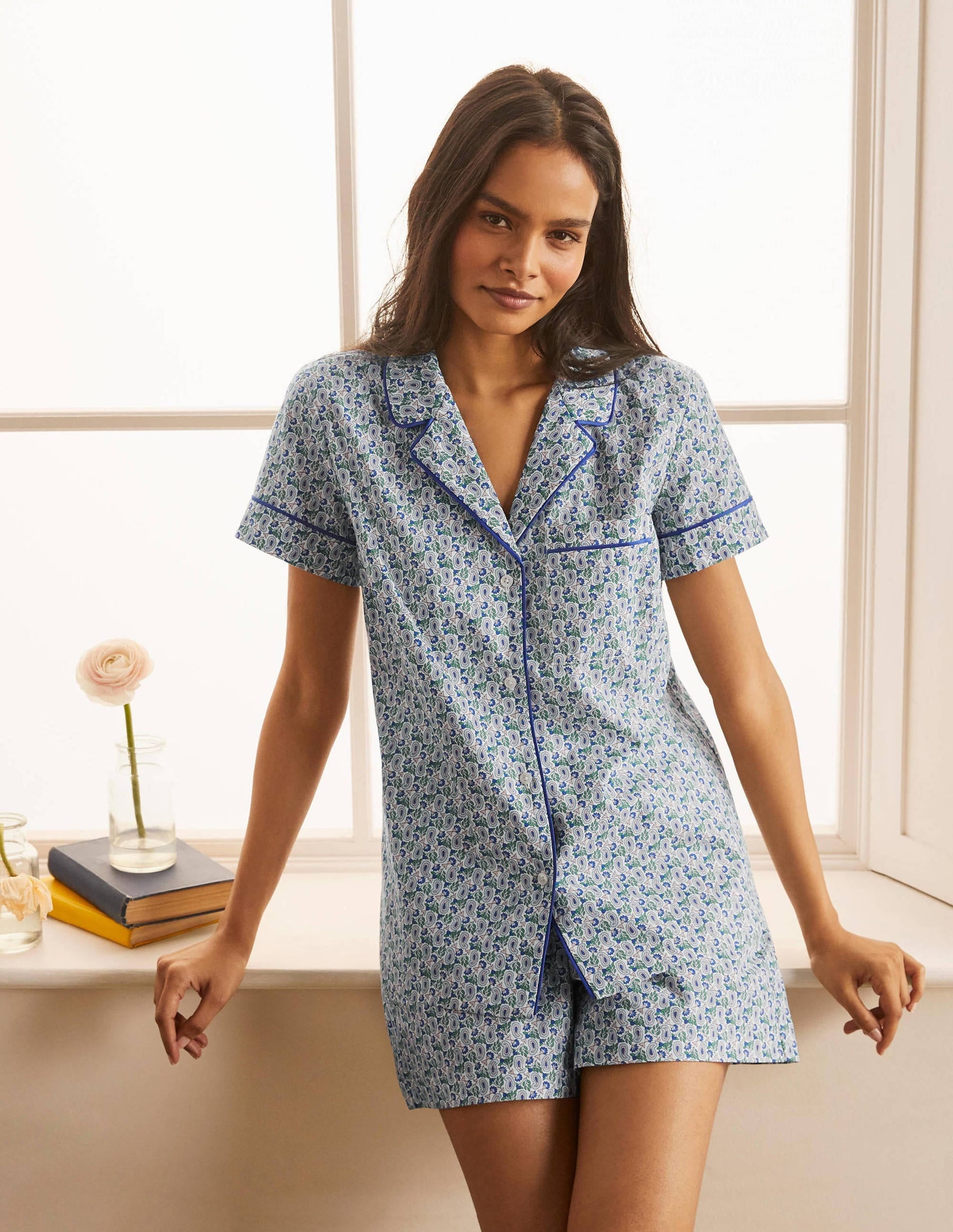 Phoebe PJ Shirt-Ivory, Pretty Paisely-1